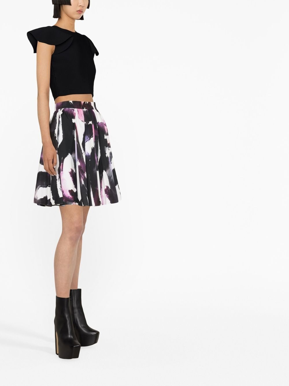 printed pleated skirt - 3