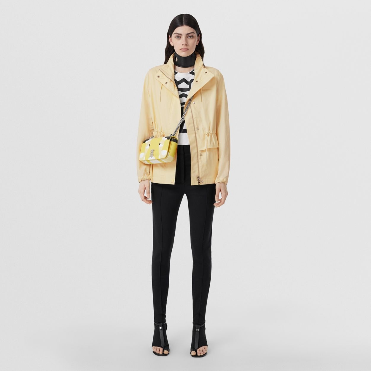 Logo Detail Tropical Gabardine Funnel Neck Jacket - 2