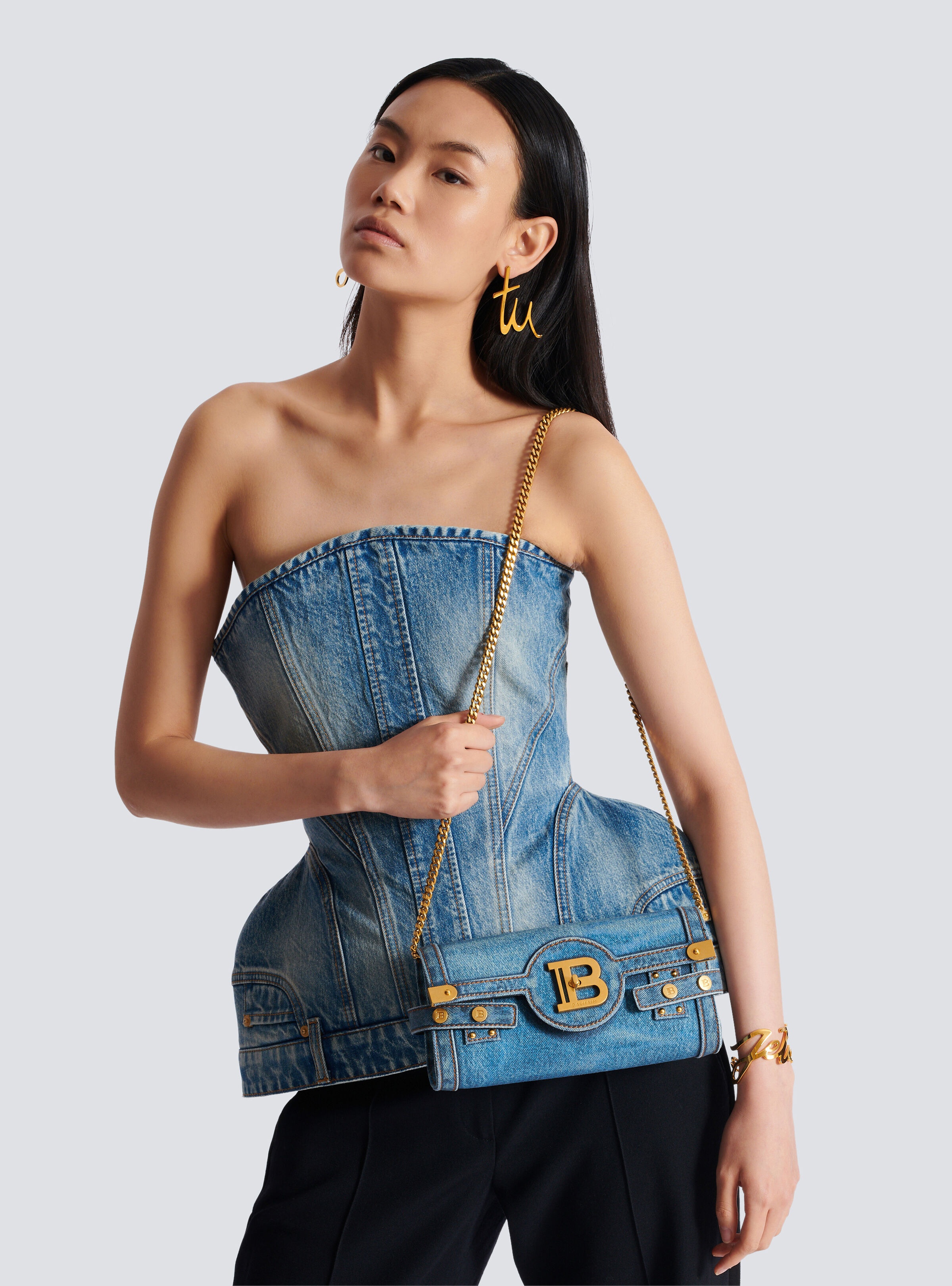 B-Buzz Pouch 23 in denim print canvas - 8