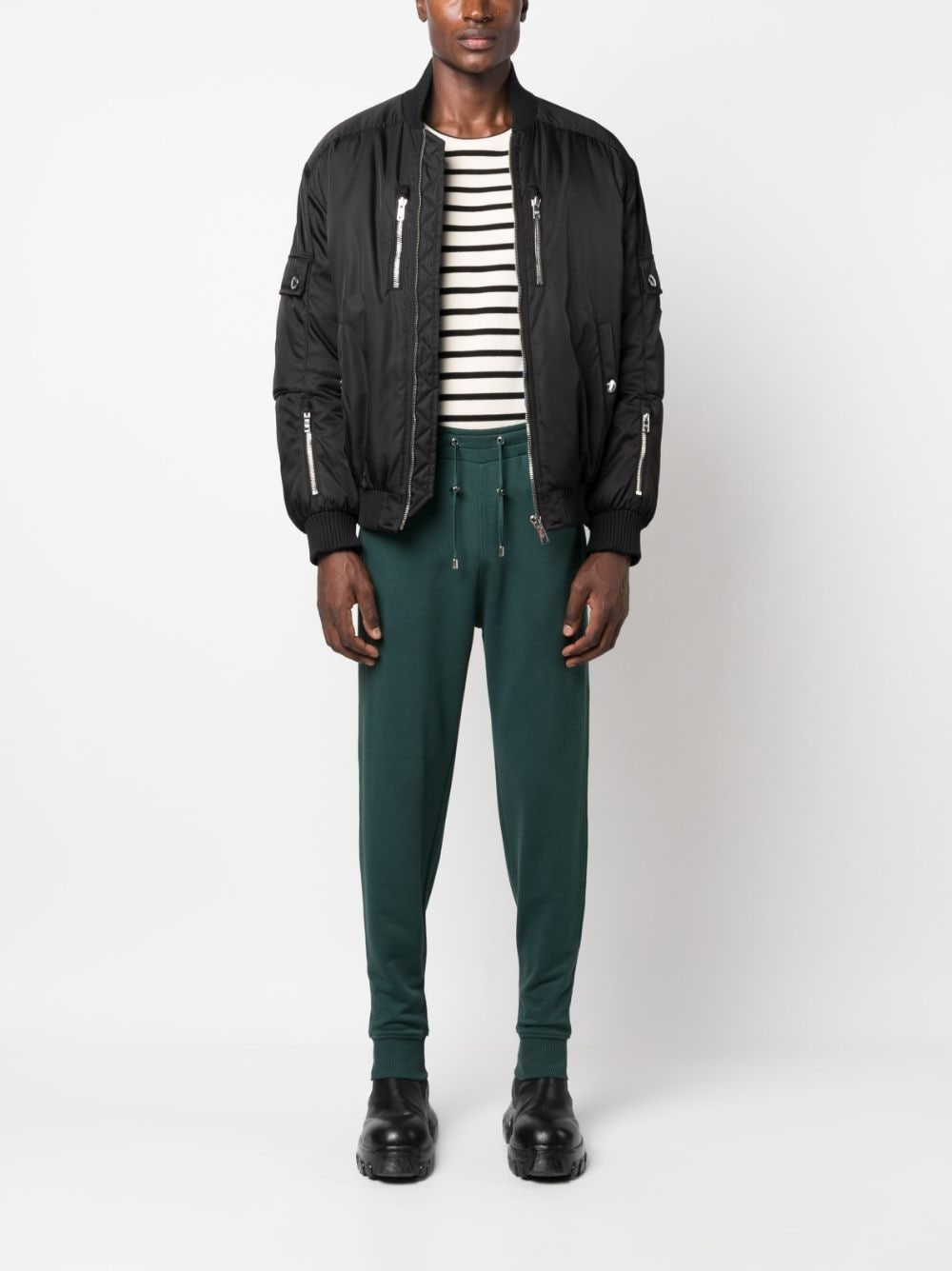 logo-patch cotton track pants - 2