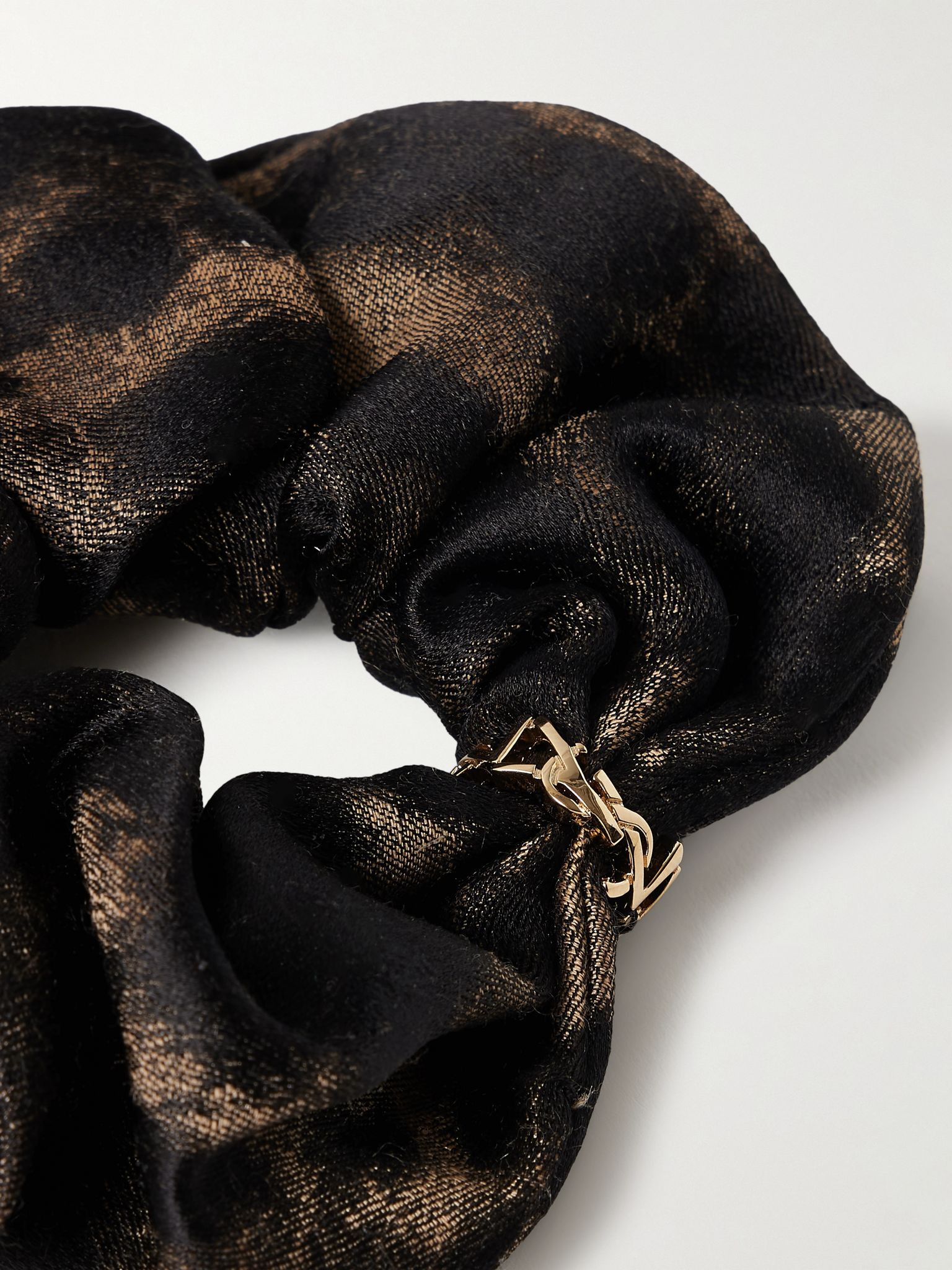 Embellished leopard-print silk and cashmere-blend hair tie Leopard print - 3