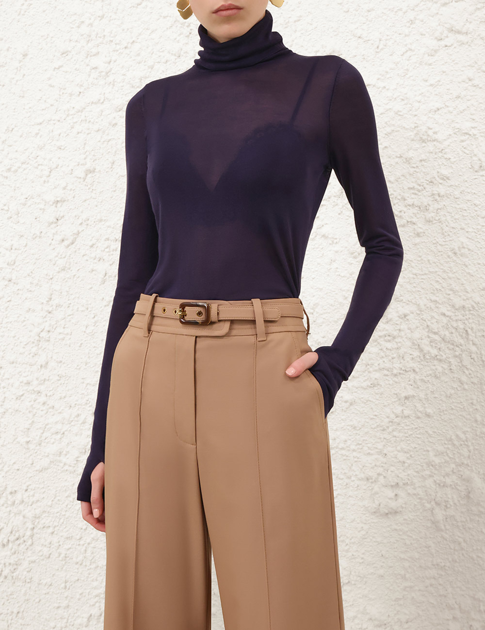 FINE KNIT ROLL NECK TOP - 2