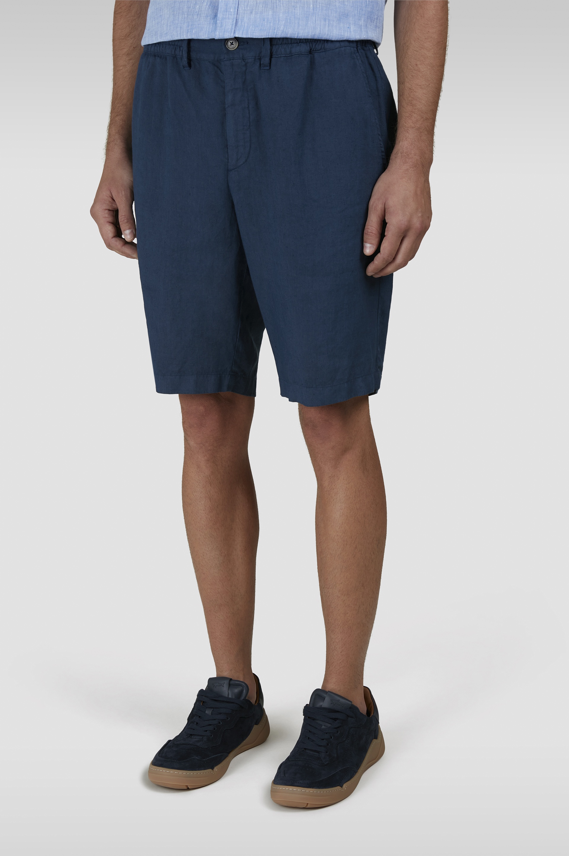 GARMENT-DYED LINEN BERMUDA - 6