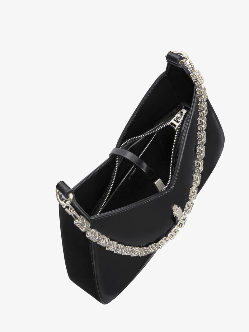 SMALL CUT OUT BAG IN SHINY LEATHER WITH CHAIN 7