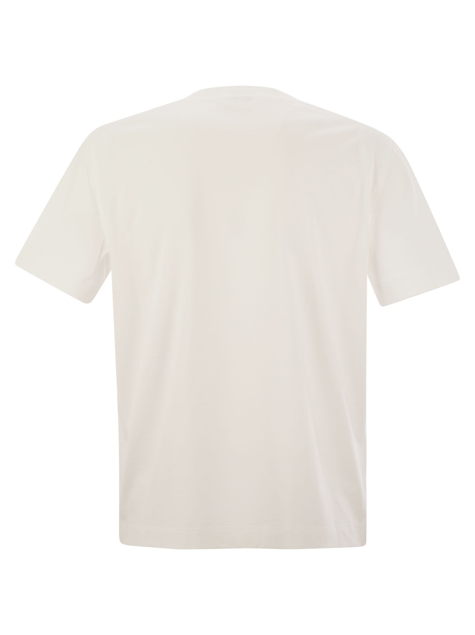 Brunello Cucinelli Women Cotton Jersey T-Shirt With Shiny Pocket Detail - 2