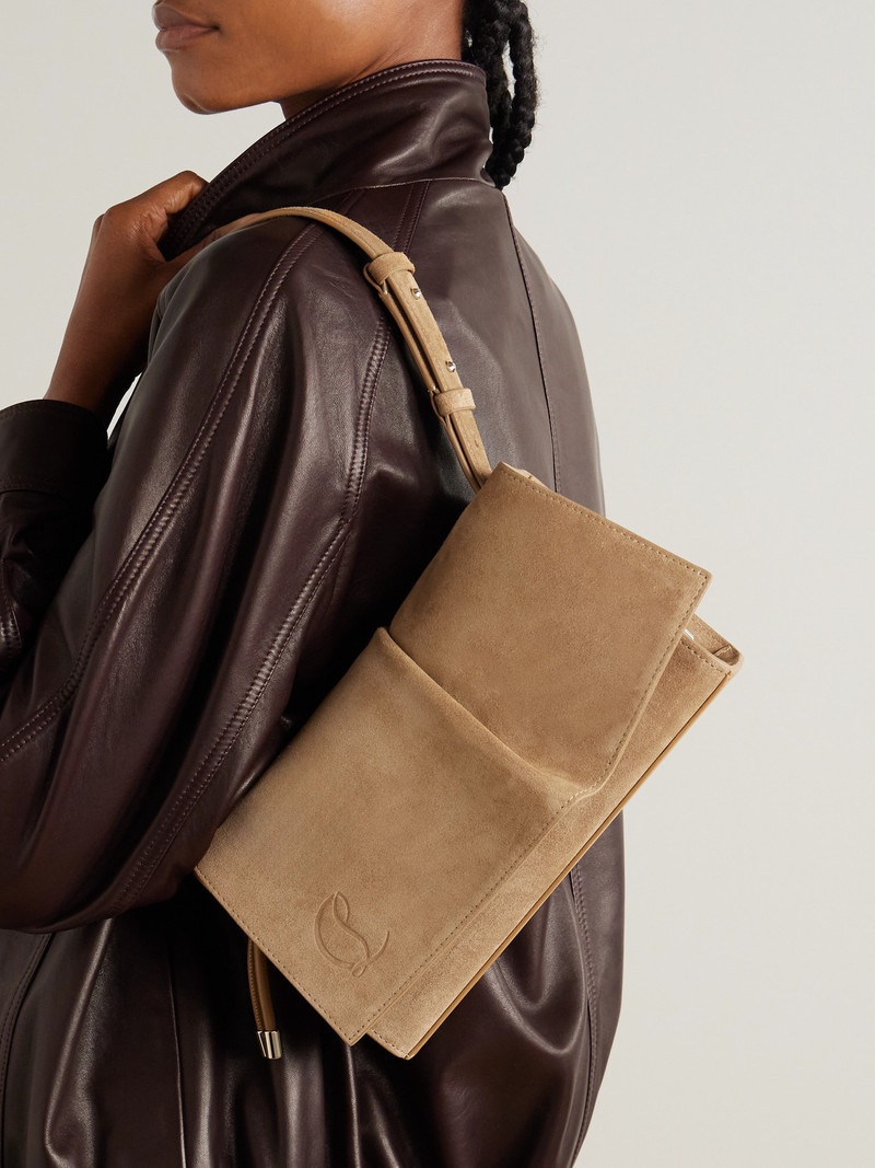 Christian Louboutin Baggy Small Logo-debossed Suede Shoulder Bag outlook
