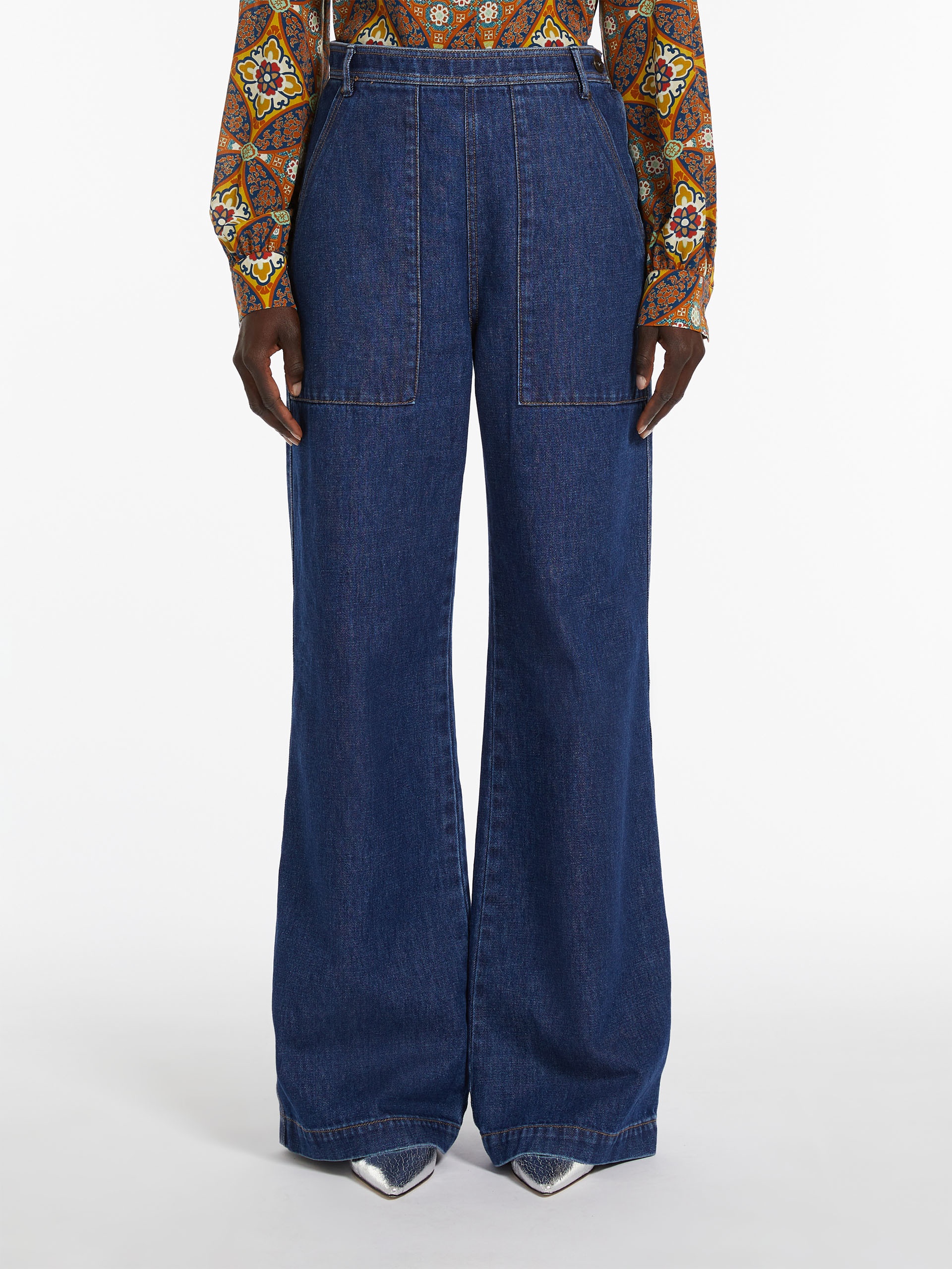 PATRONI Cotton denim trousers - 3