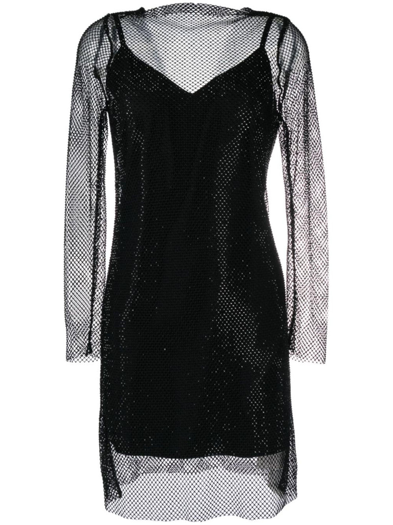 mesh layered minidress - 1