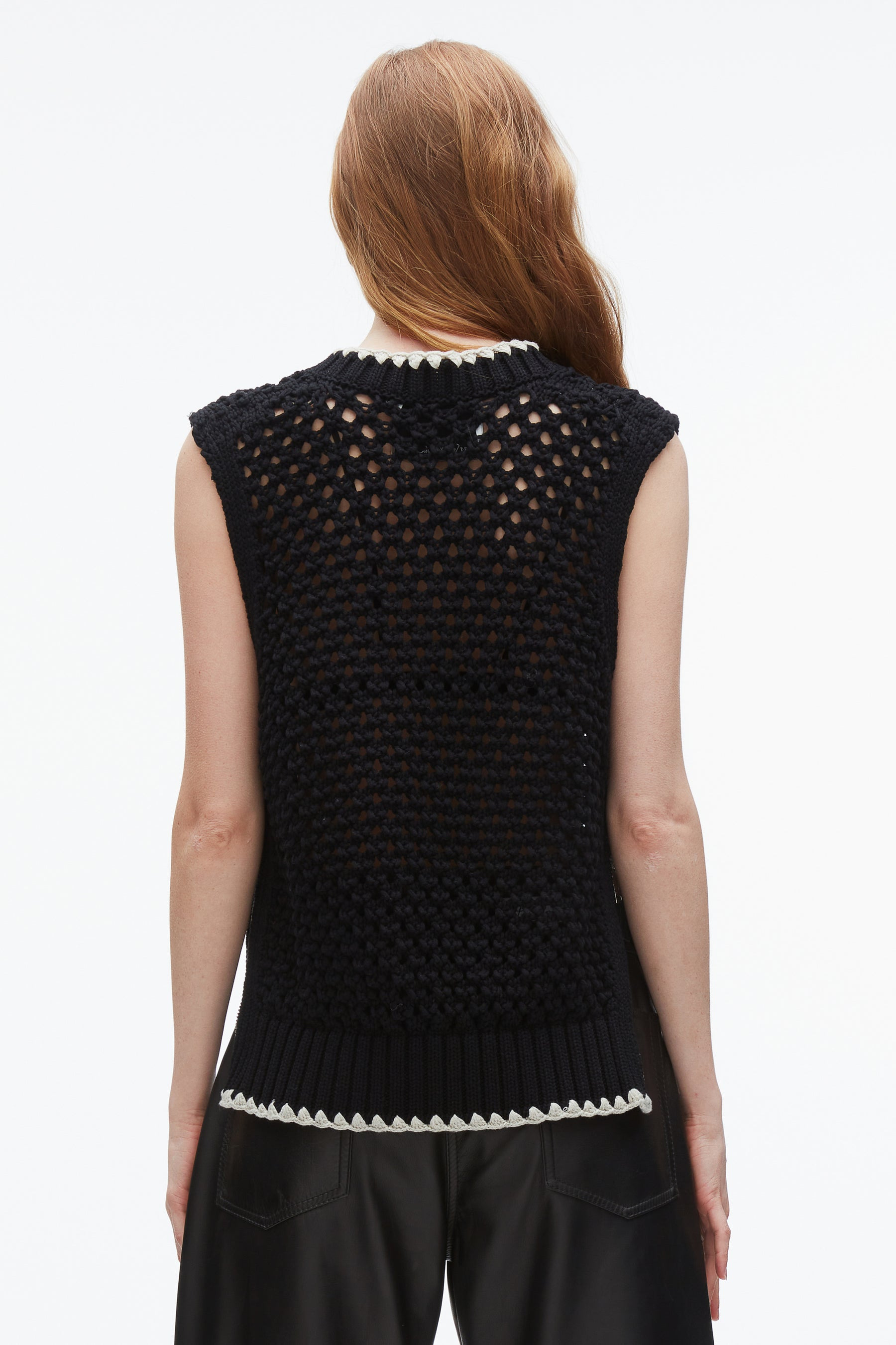 Open Work V-Neck Shell - 4