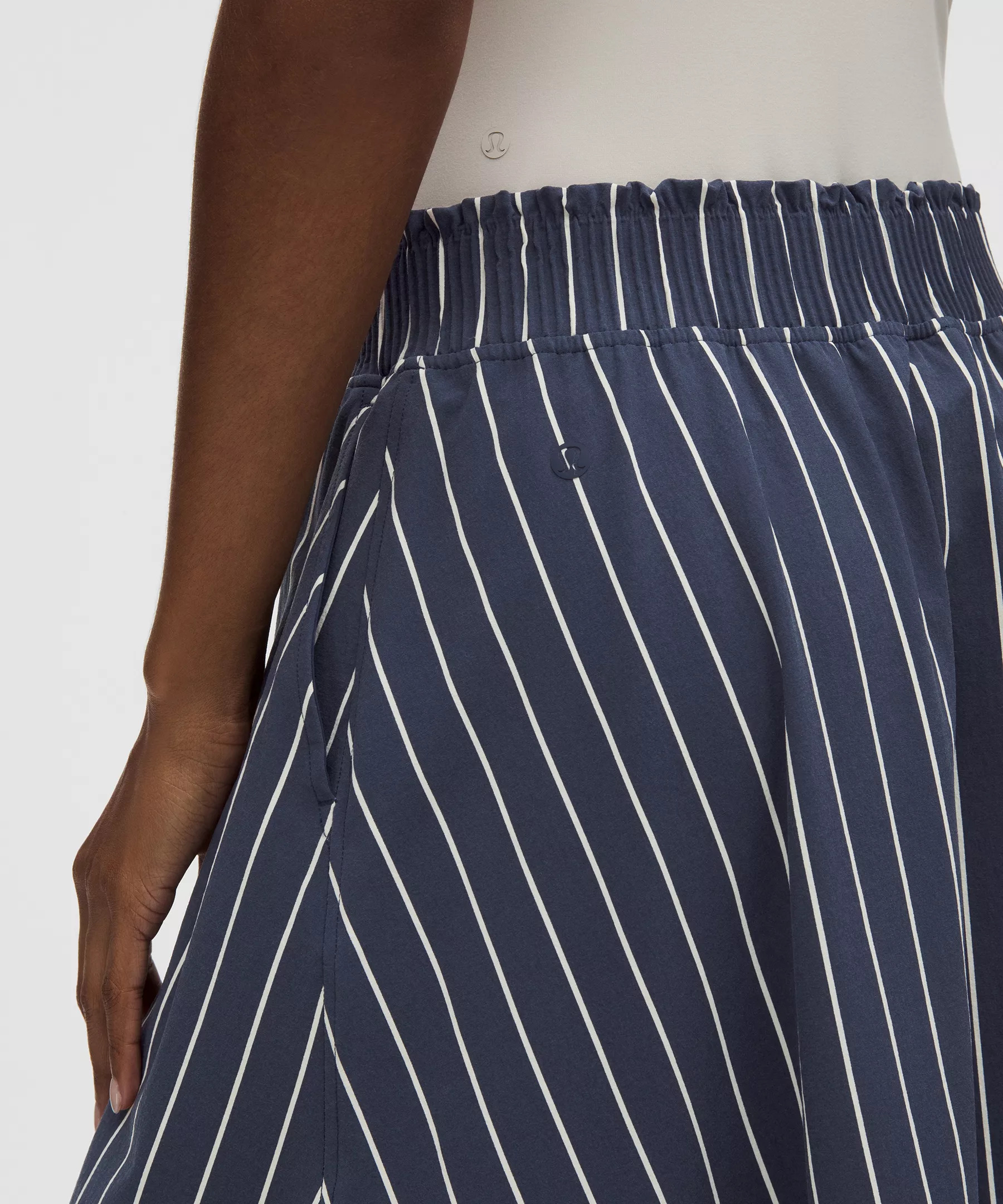 Stretch Woven Ruffle-Waist Midi Skirt - 6