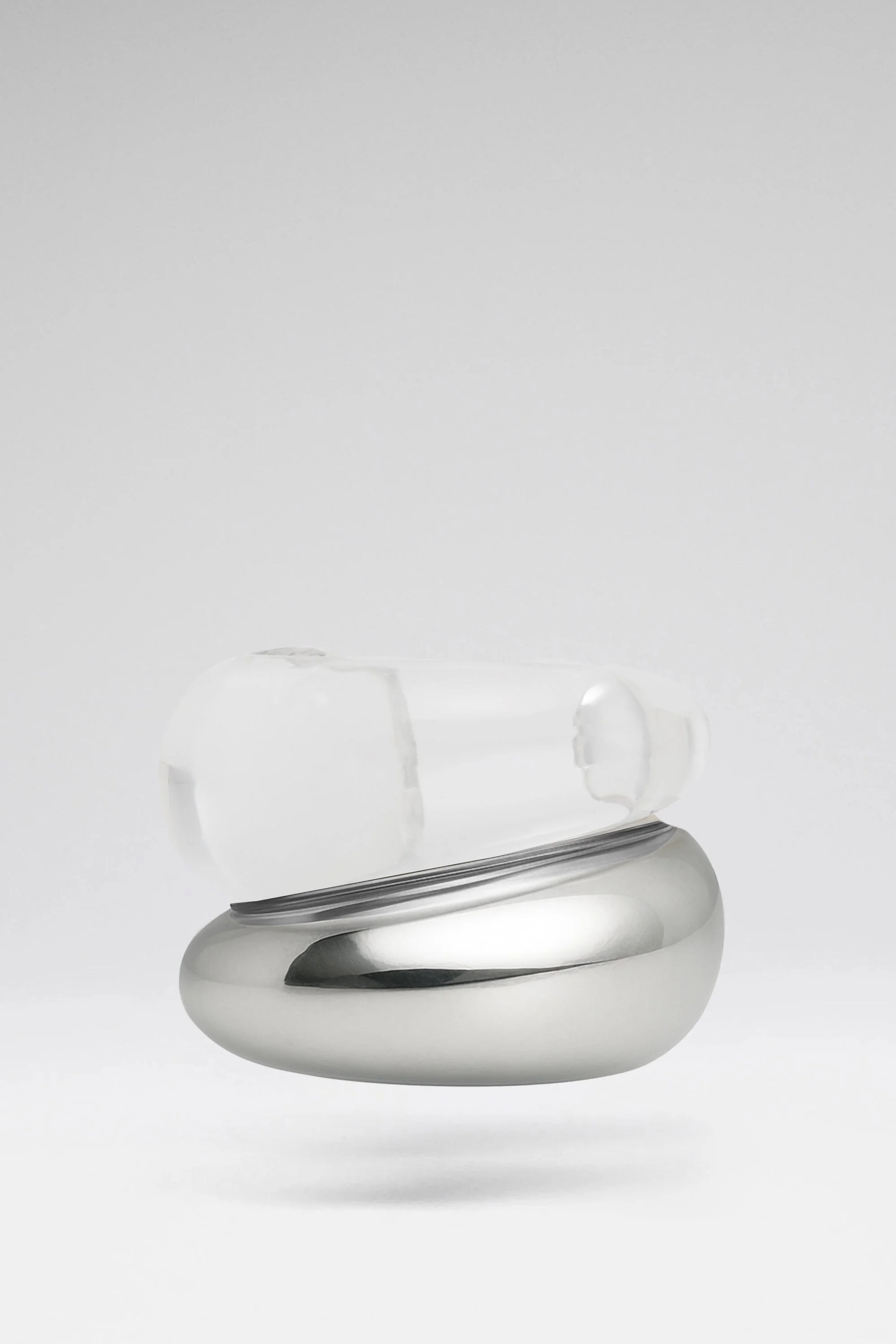 GEMINI CUFFS SILVER METAL AND PLEXIGLASS BASE - 1