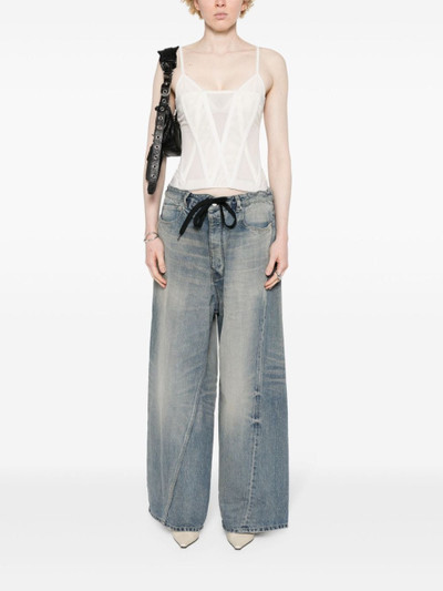 BALENCIAGA twisted wide-leg jeans outlook