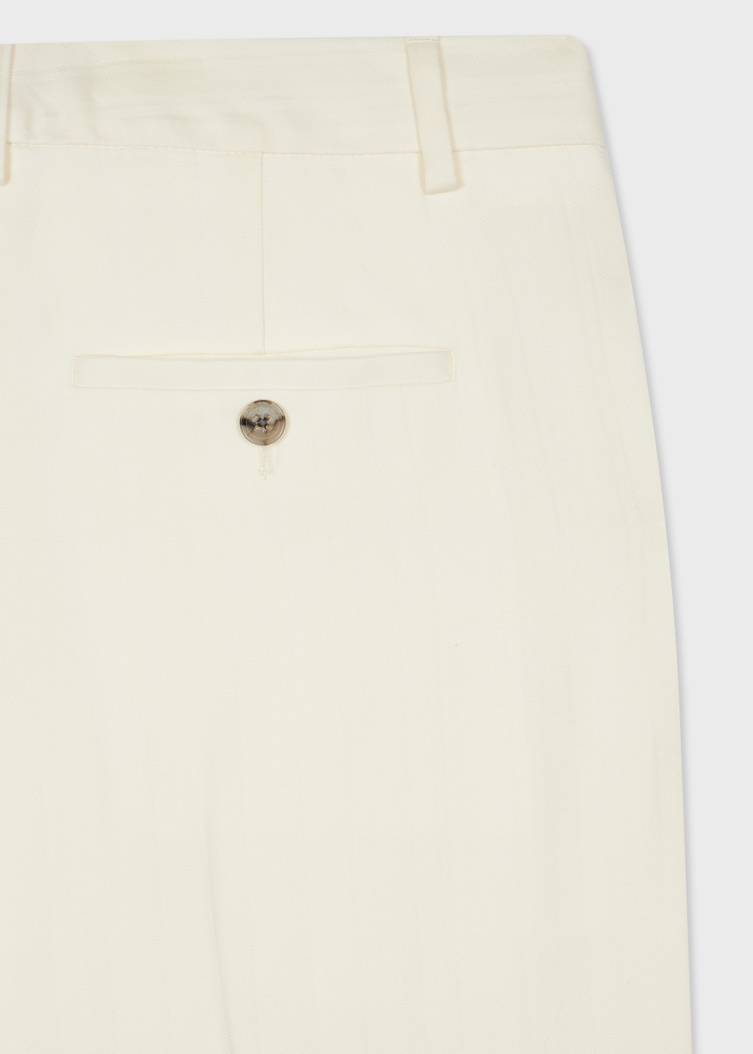 Women's Ivory Wool 'Shadow Stipe' Bootcut Trousers - 2