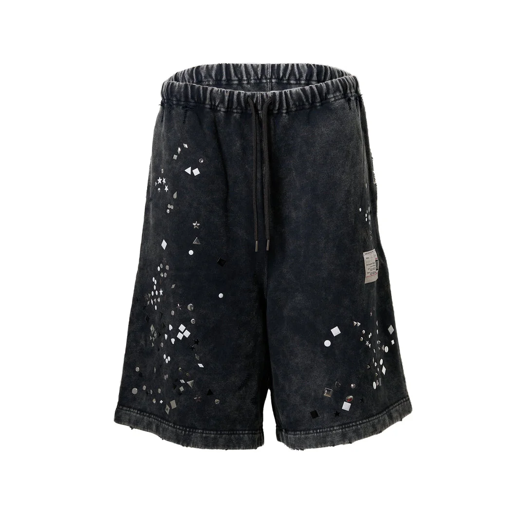 Embellished Bleached Shorts - 1