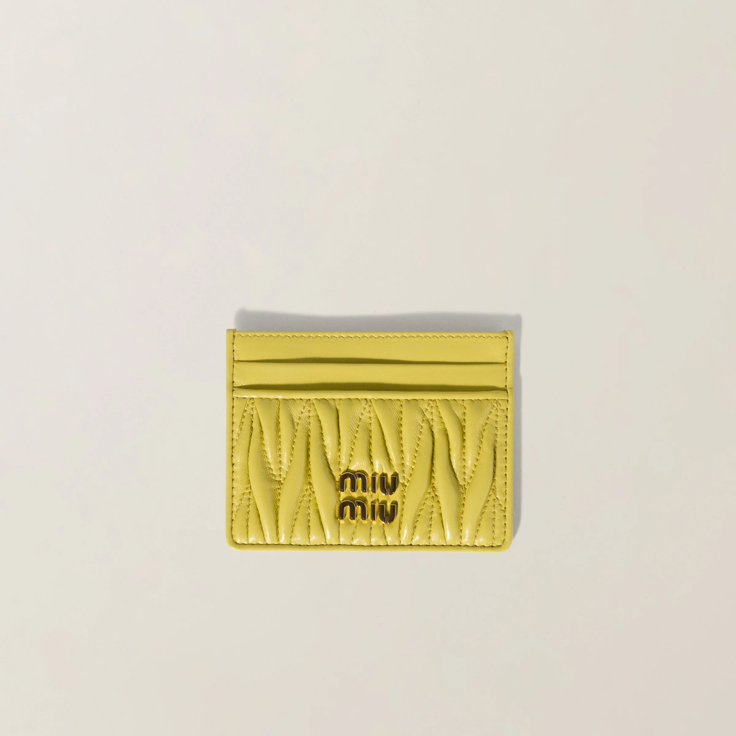 Matelassé nappa leather card holder - 1