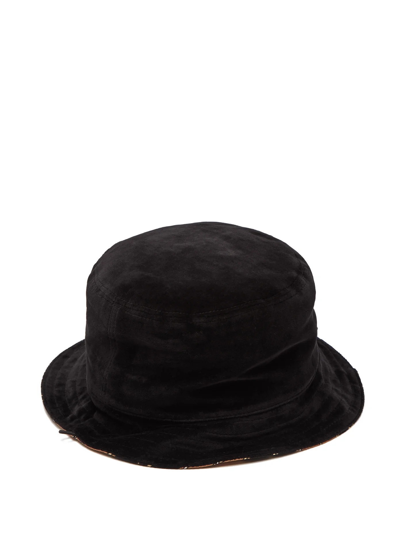 Reversible silk twill & velvet bucket hat - 3