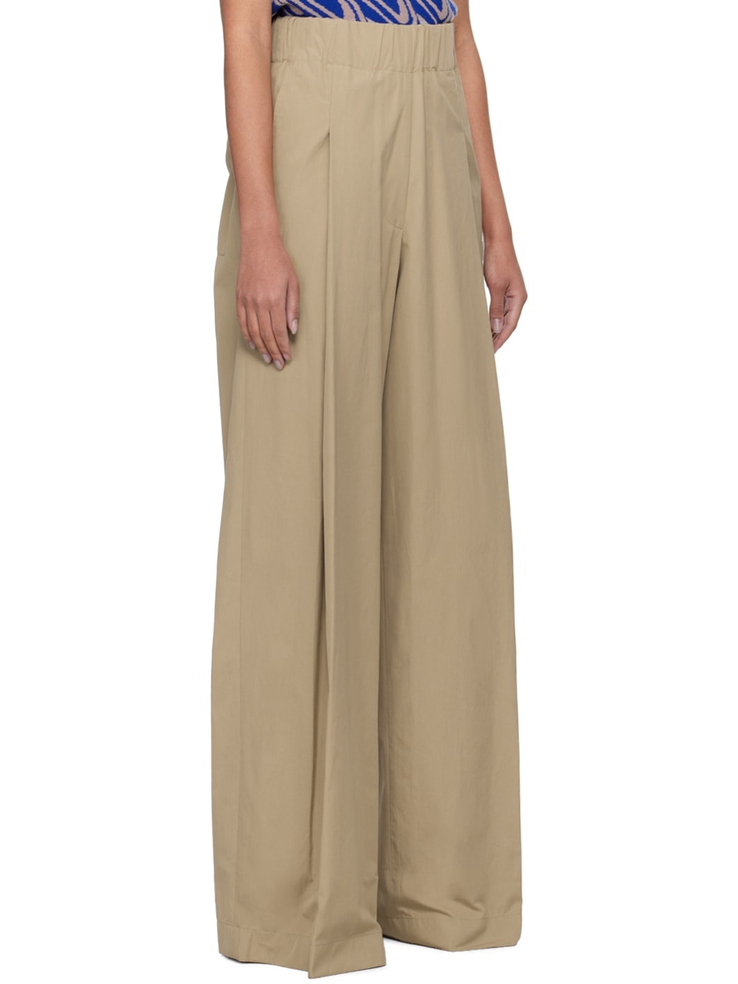 Beige Pleated Trousers - 2