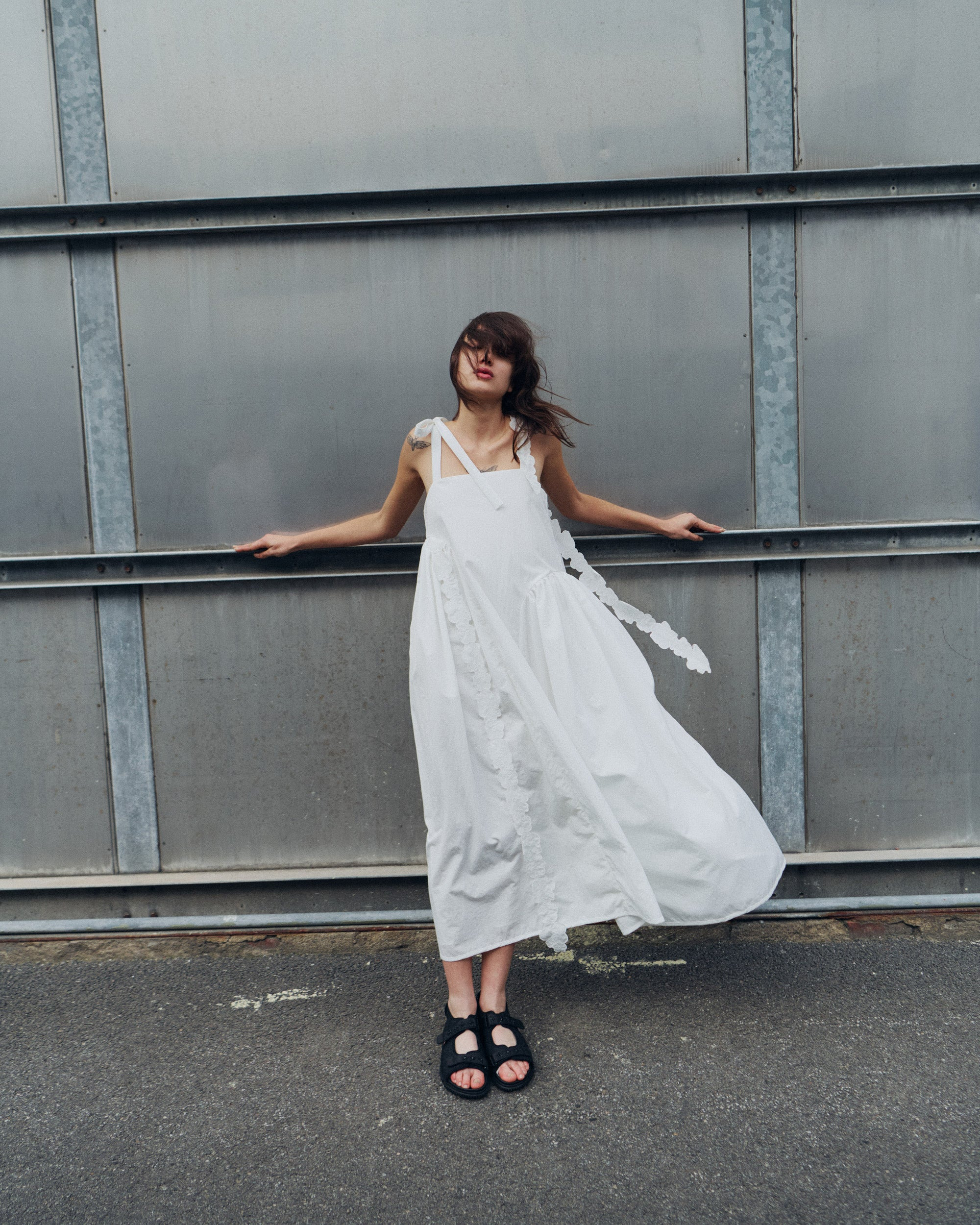 Oaklyn Dress Recycled Taffeta White - 5