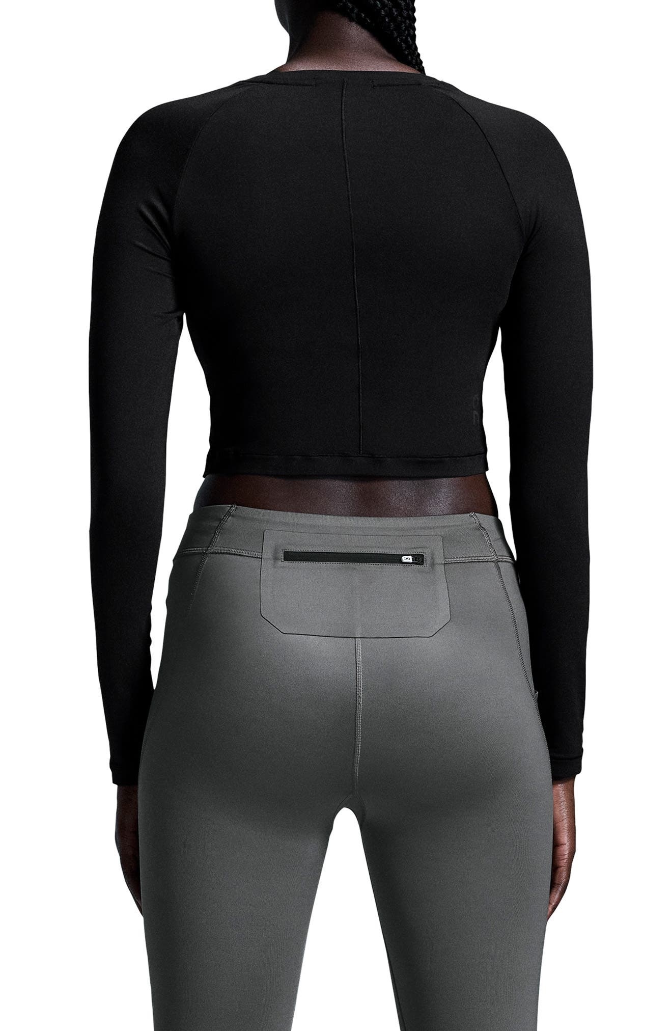 Studio Long Sleeve Crop Top in Black at Nordstrom - 2