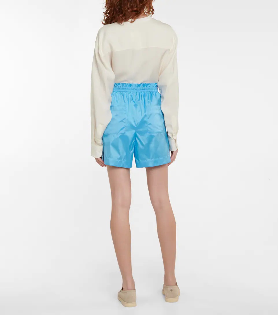 Silk high-rise paperbag shorts - 3
