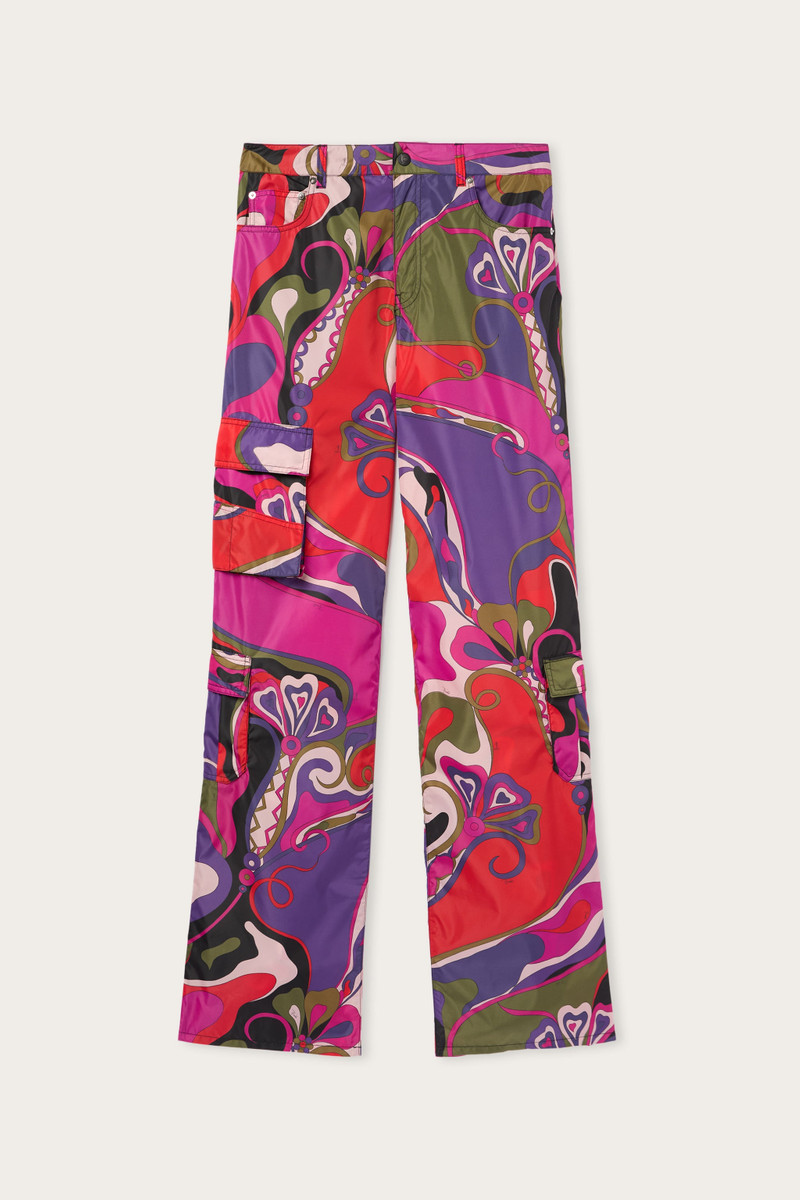 ORCHIDEE PRINT CARGO PANTS 1