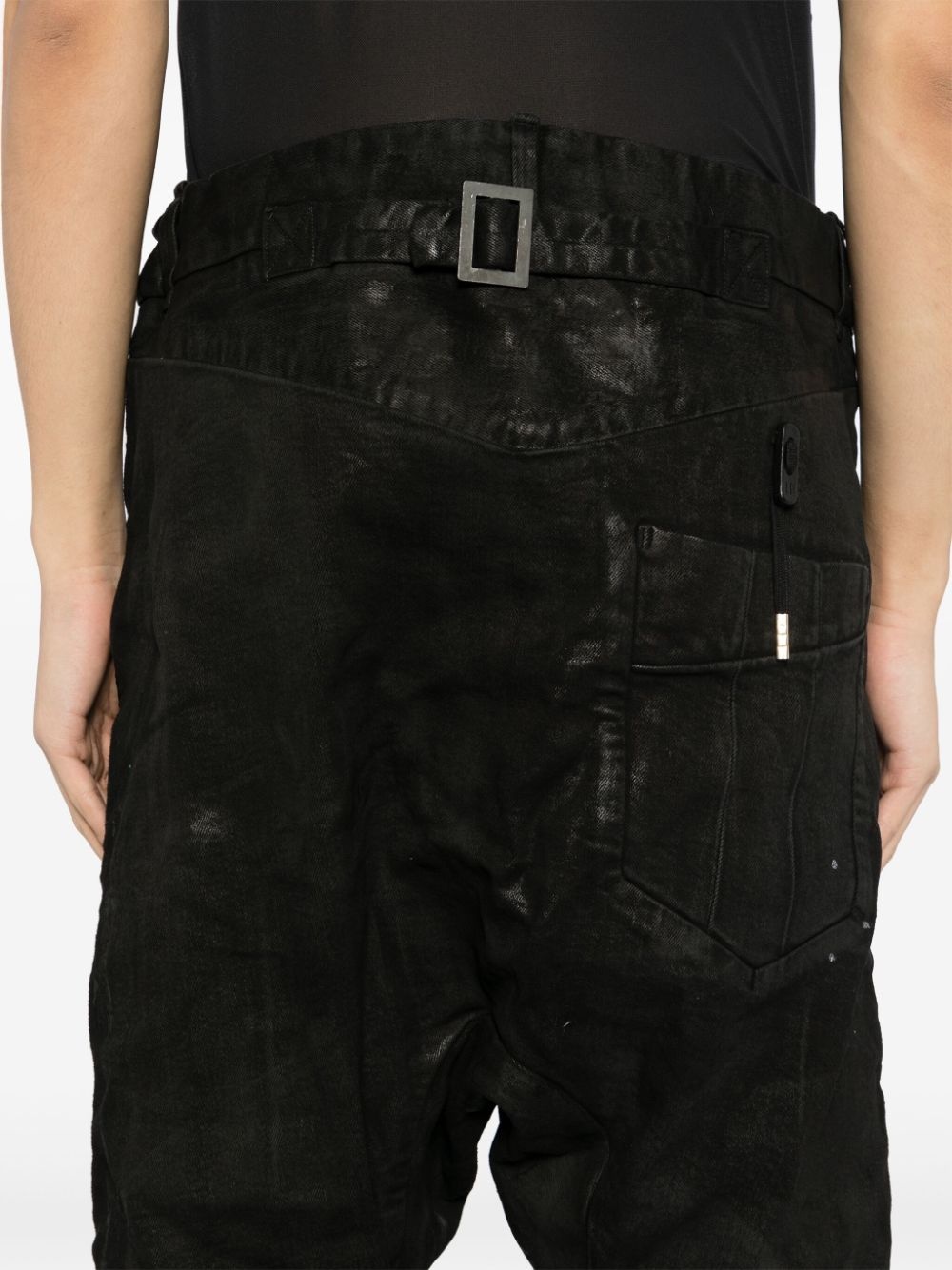 asymmetric drop-crotch jeans - 5