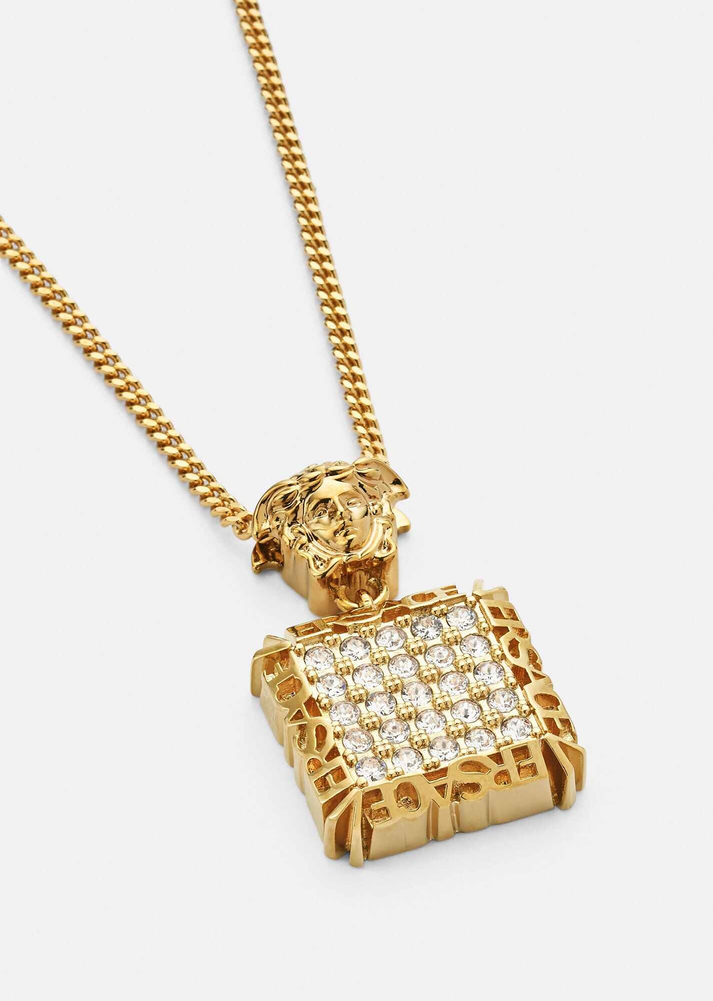 Logo Crystal Pendant Necklace - 3