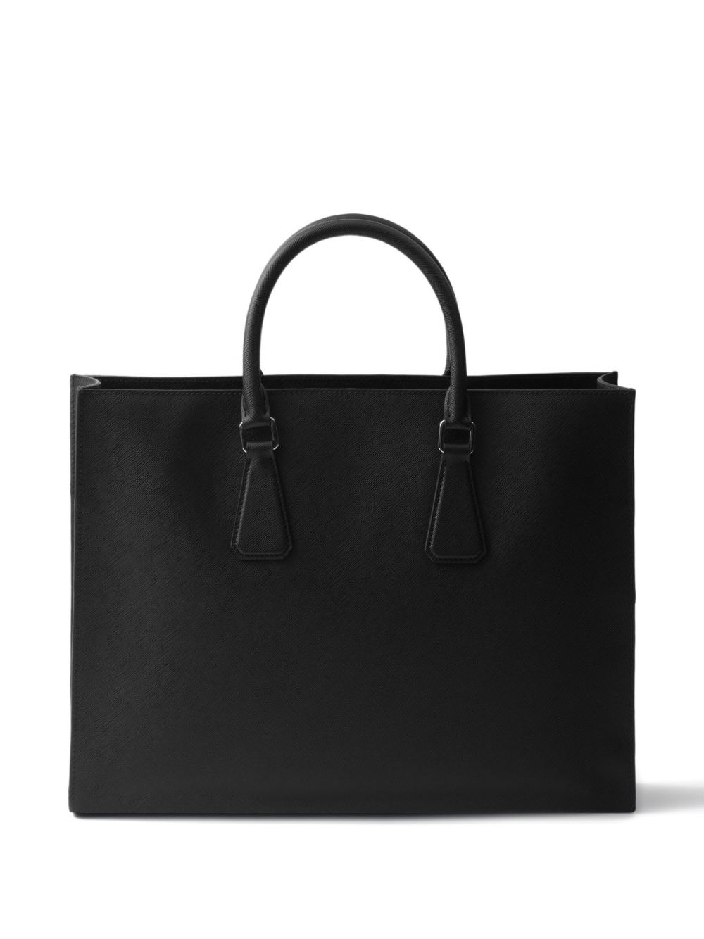 leather triangle-logo tote bag - 2