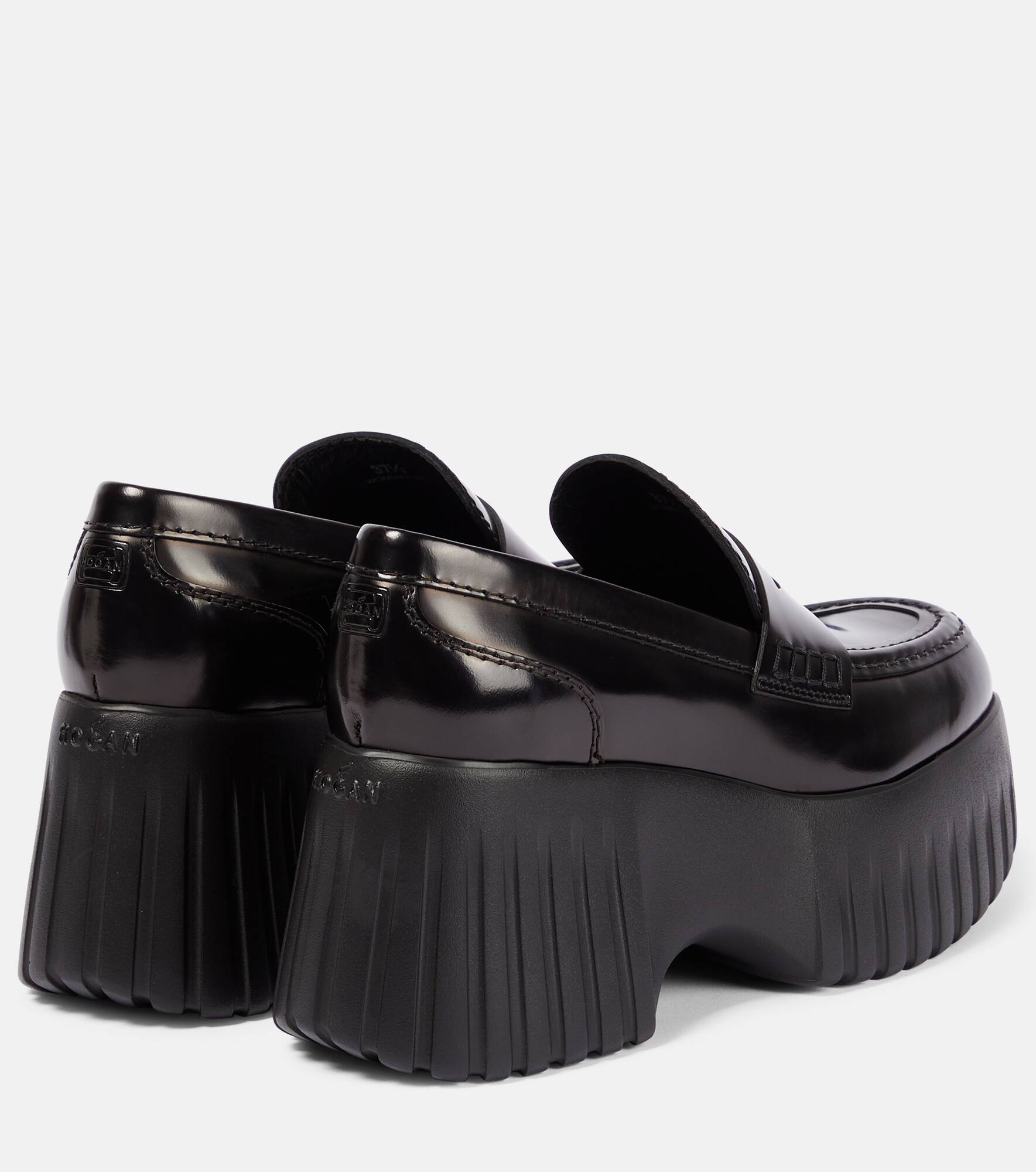 H-Stripes wedge leather loafers - 3