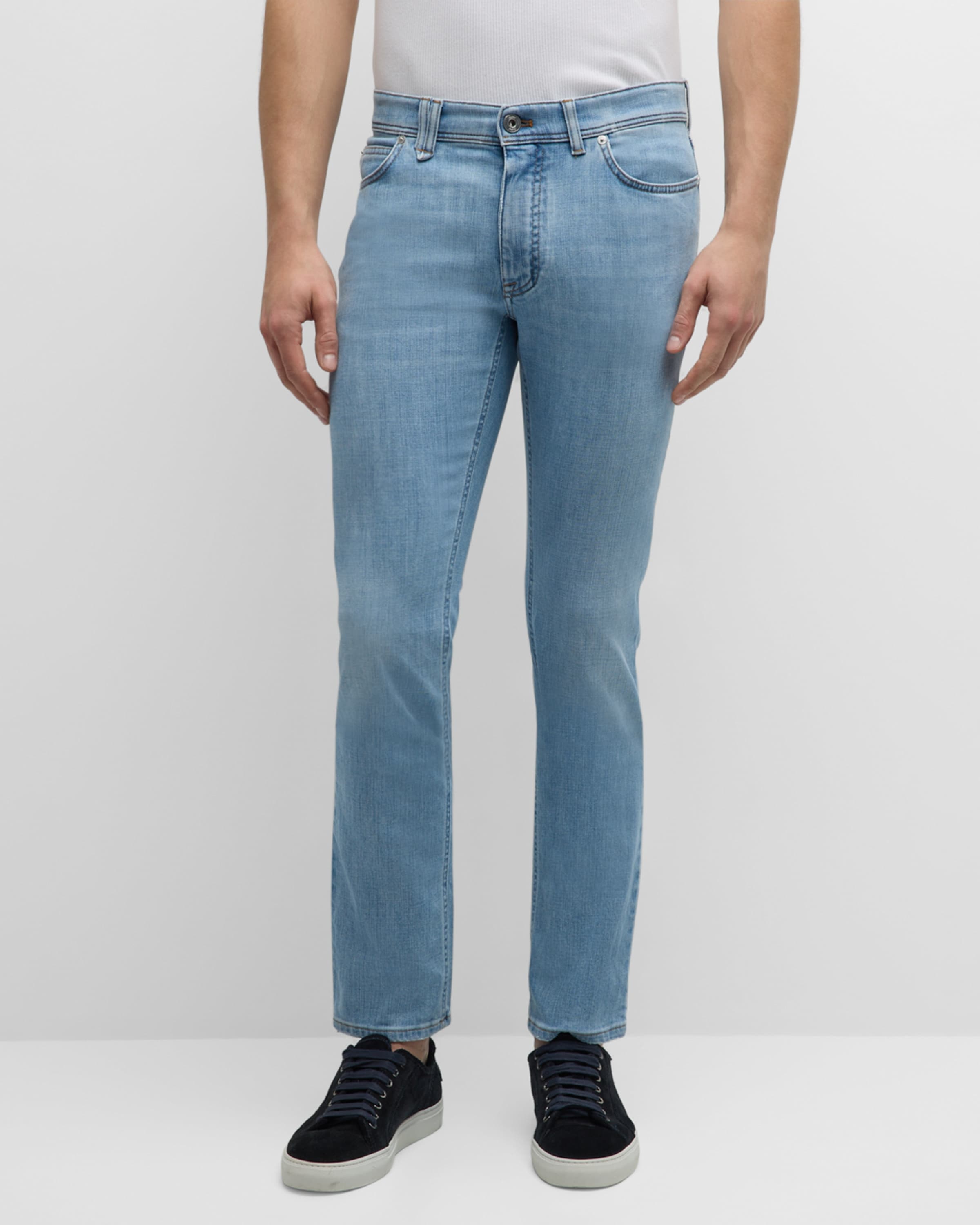 Men's Slim-Fit Light Wash Denim Jeans - 2