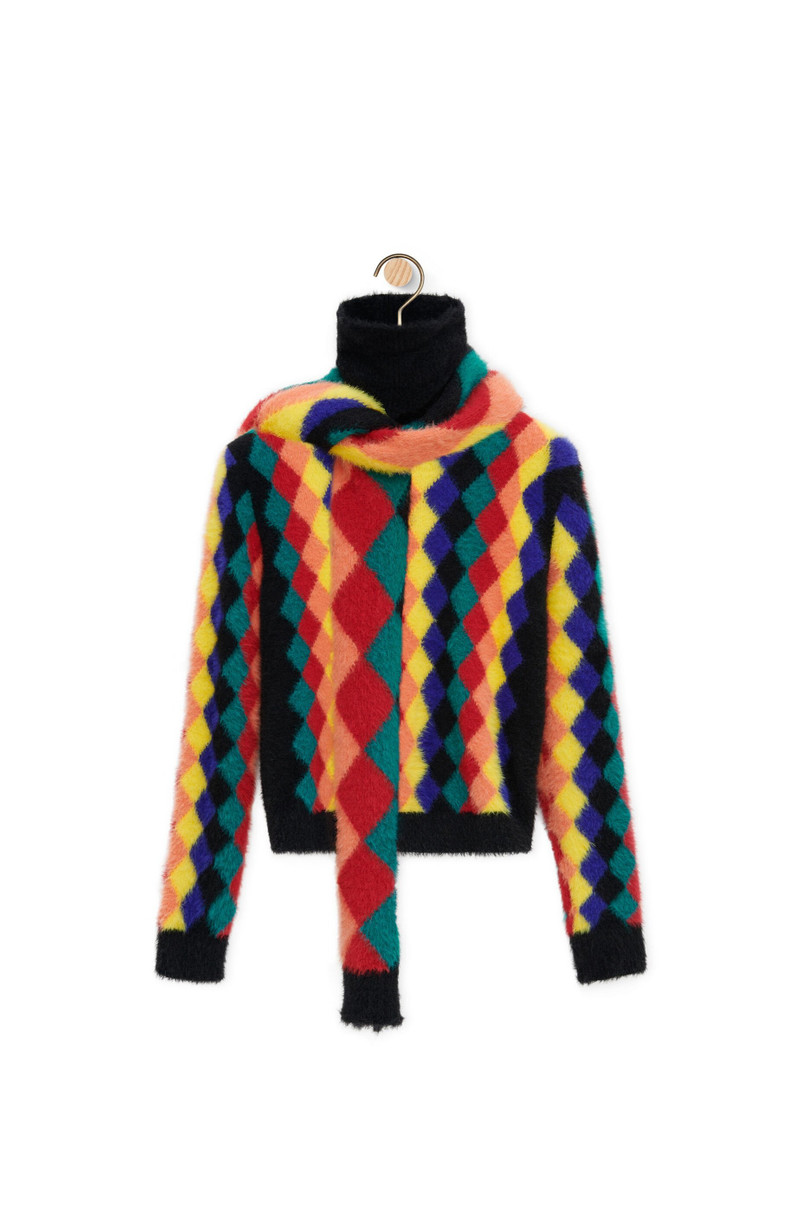 Argyle high neck sweater in nylon - 1