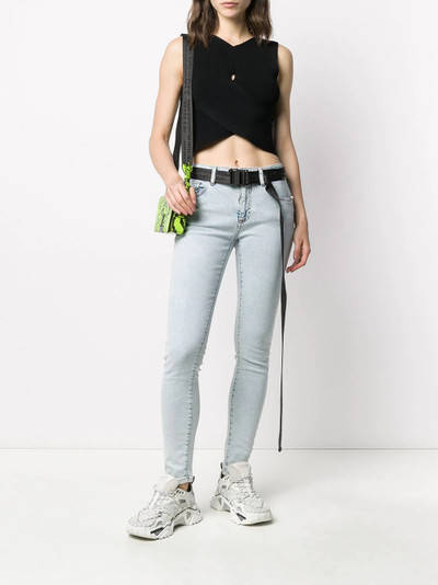 Off-White logo-print skinny jeans outlook