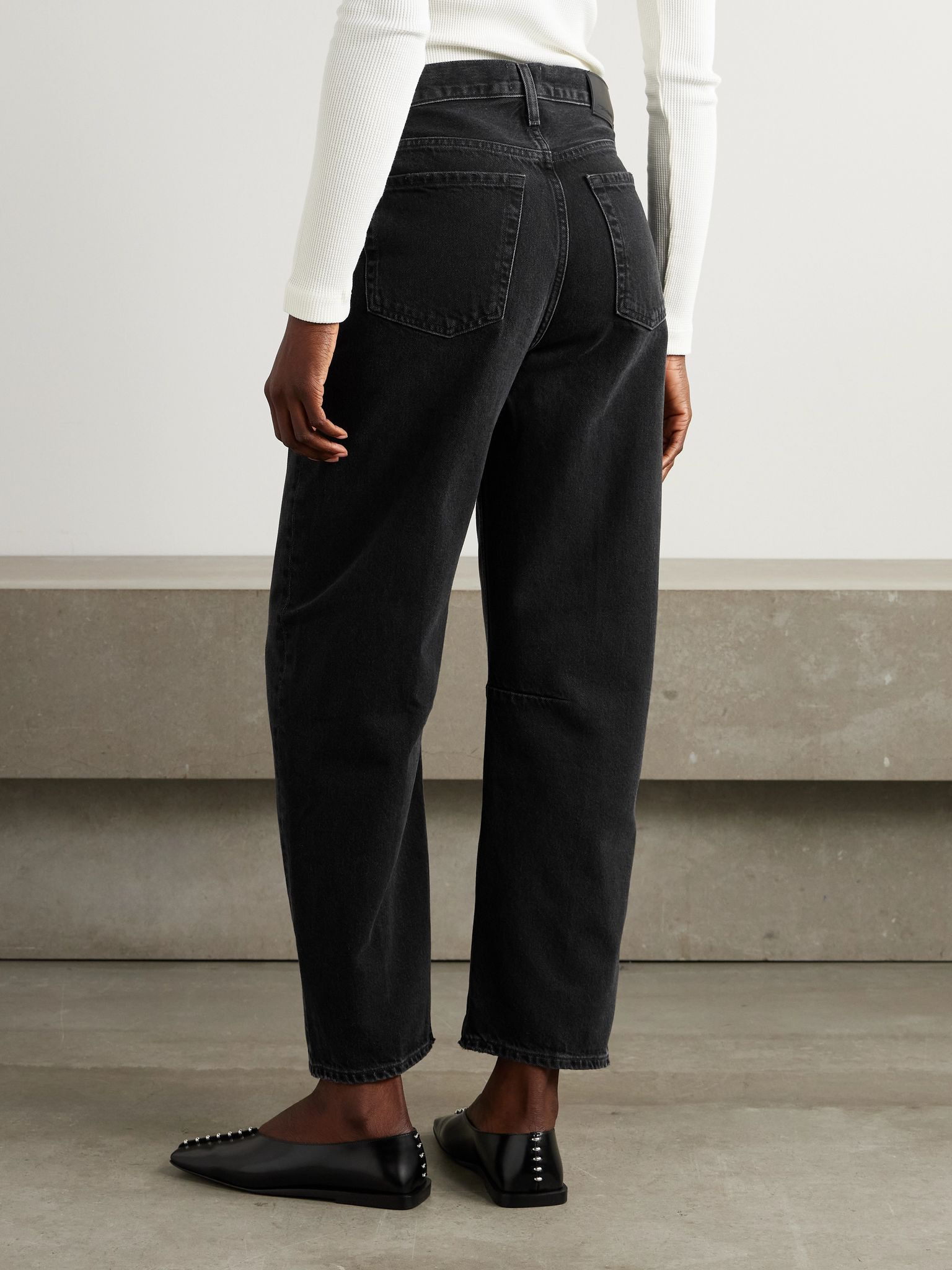Miro mid-rise barrel-leg jeans Black - 4