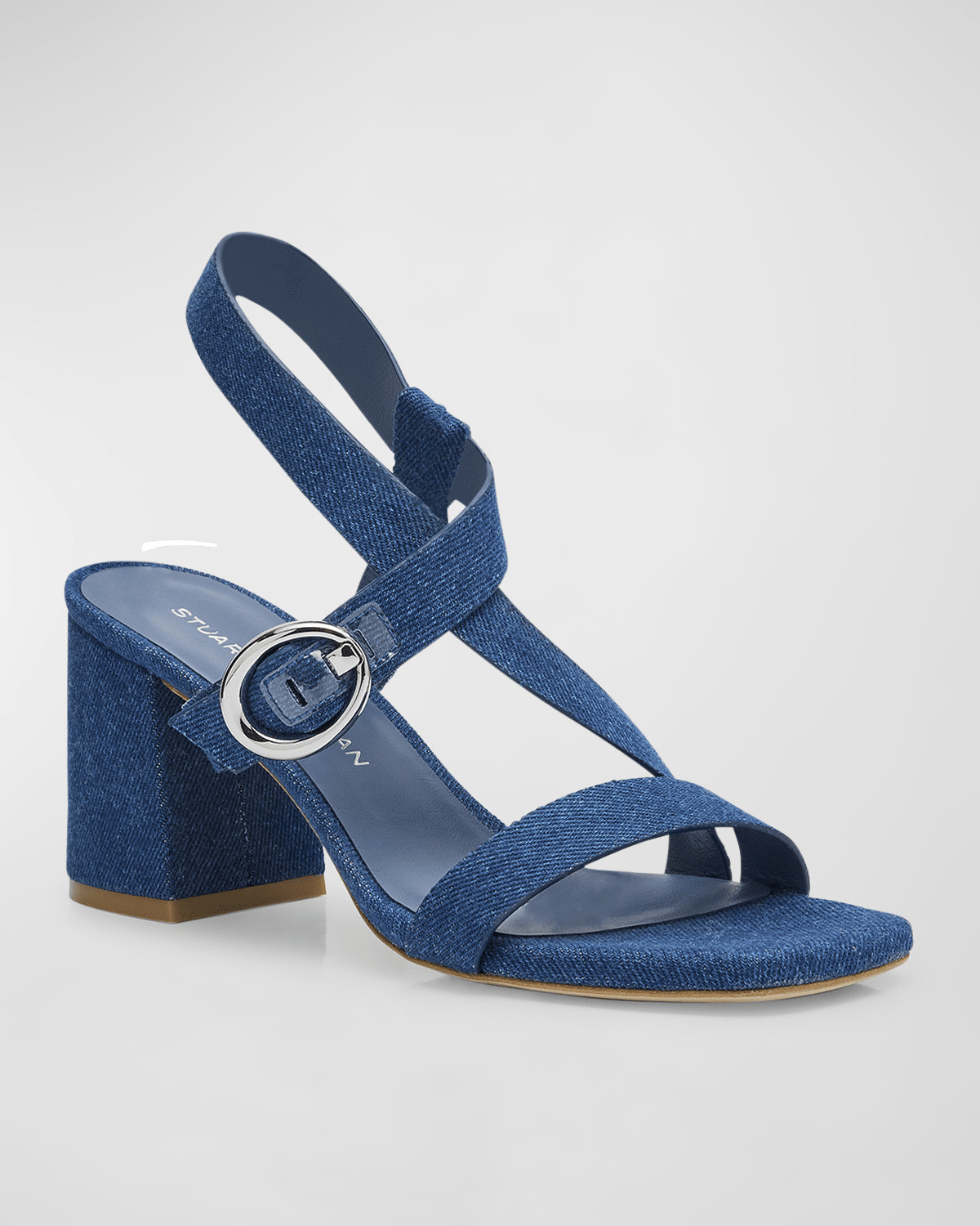 Benni Denim Block-Heel Sandals - 3