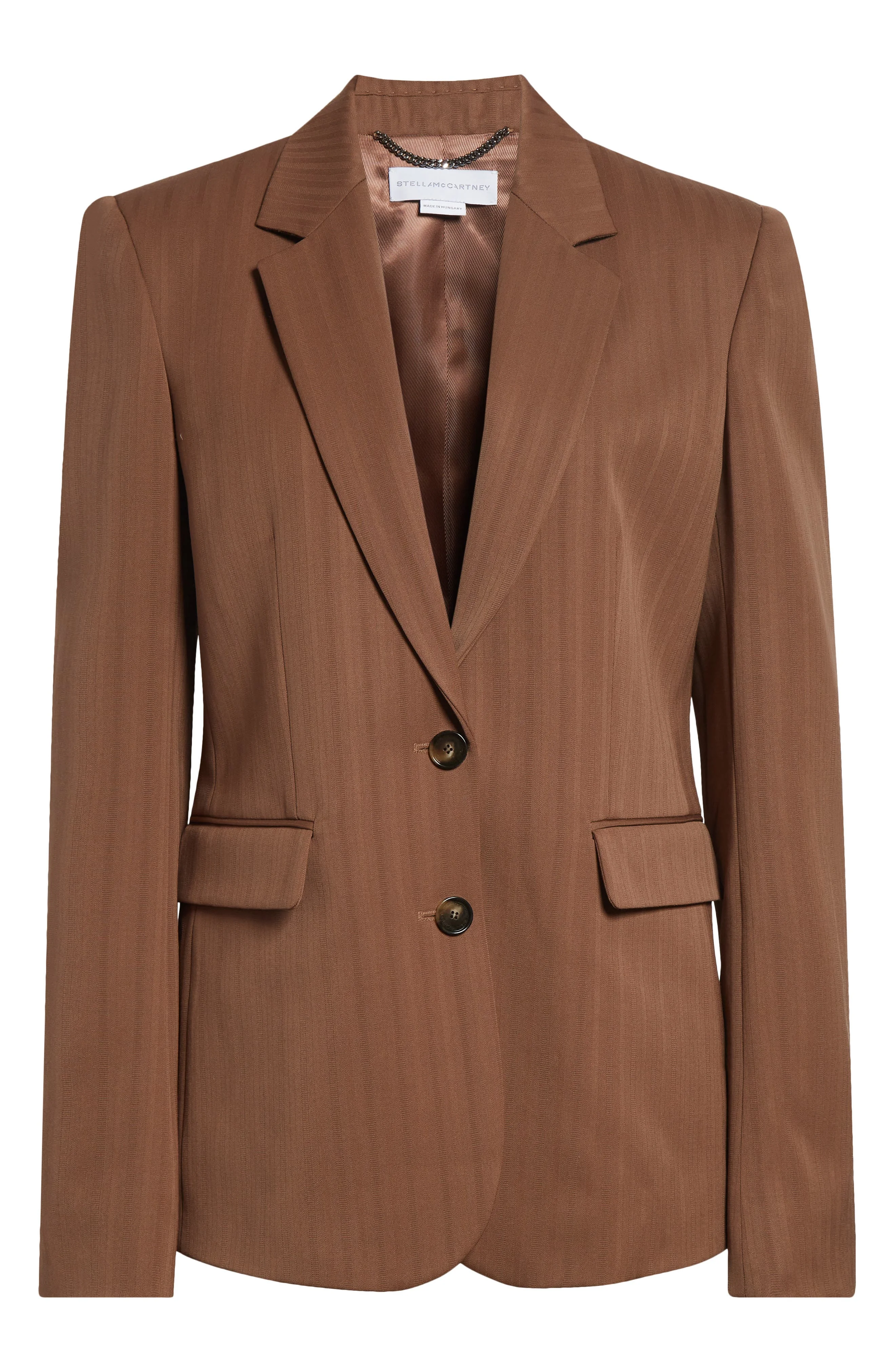Stella McCartney Regular Fit Stripe Wool Jacket in Sienna at Nordstrom - 1