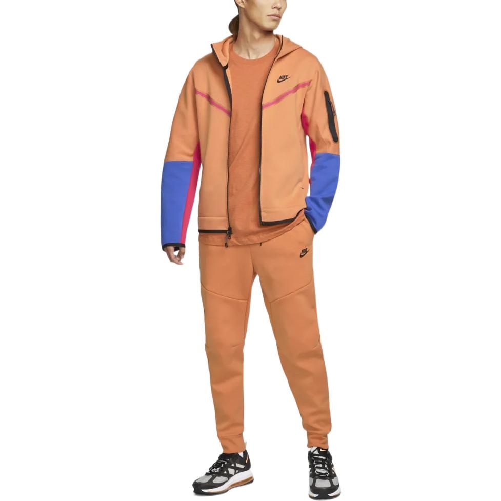 Nike color block tech fleece zipped hooded jacket 'orange' CU4490-808 - 2