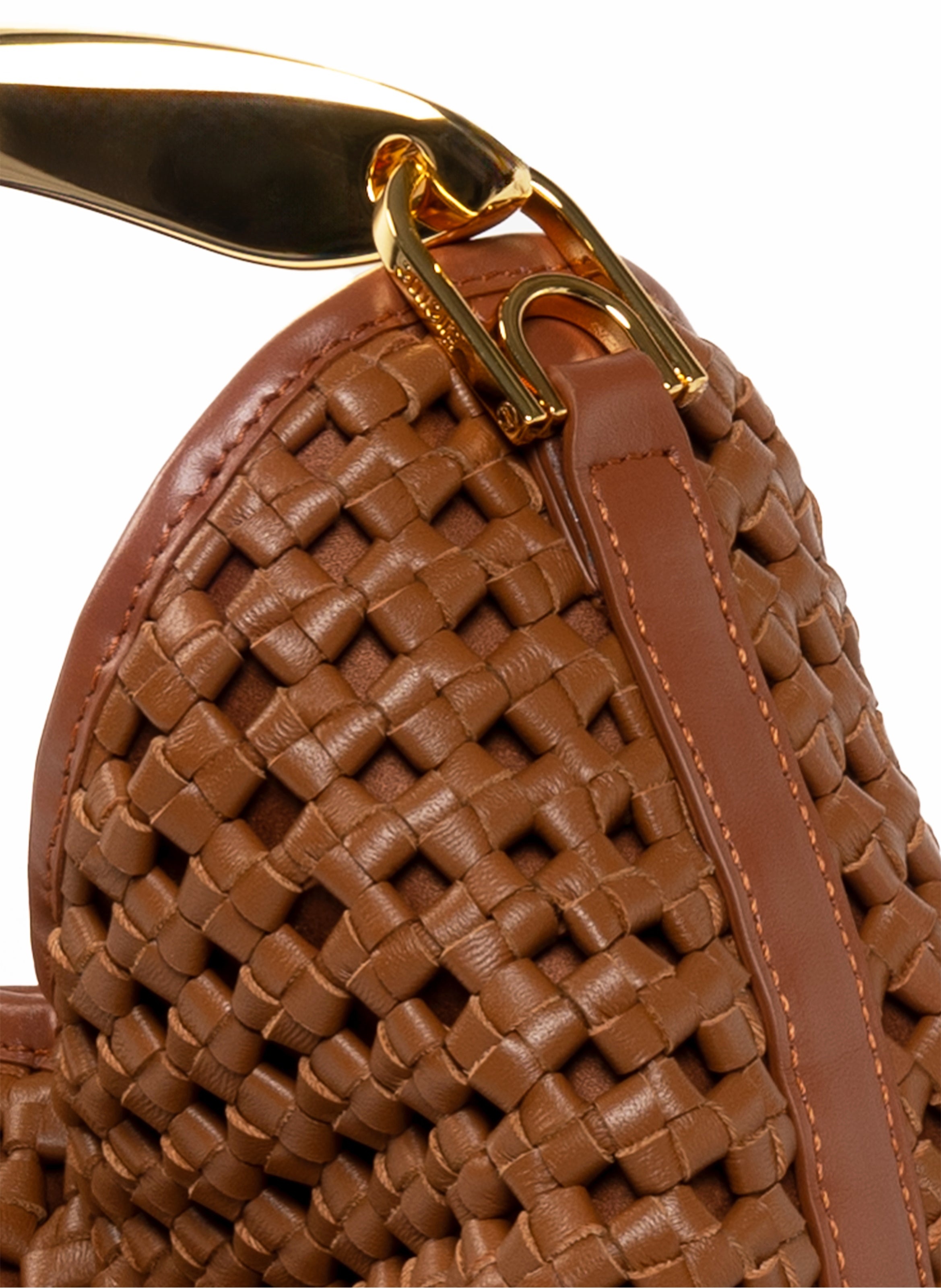 Boomerang Woven Leather Cognac - 5