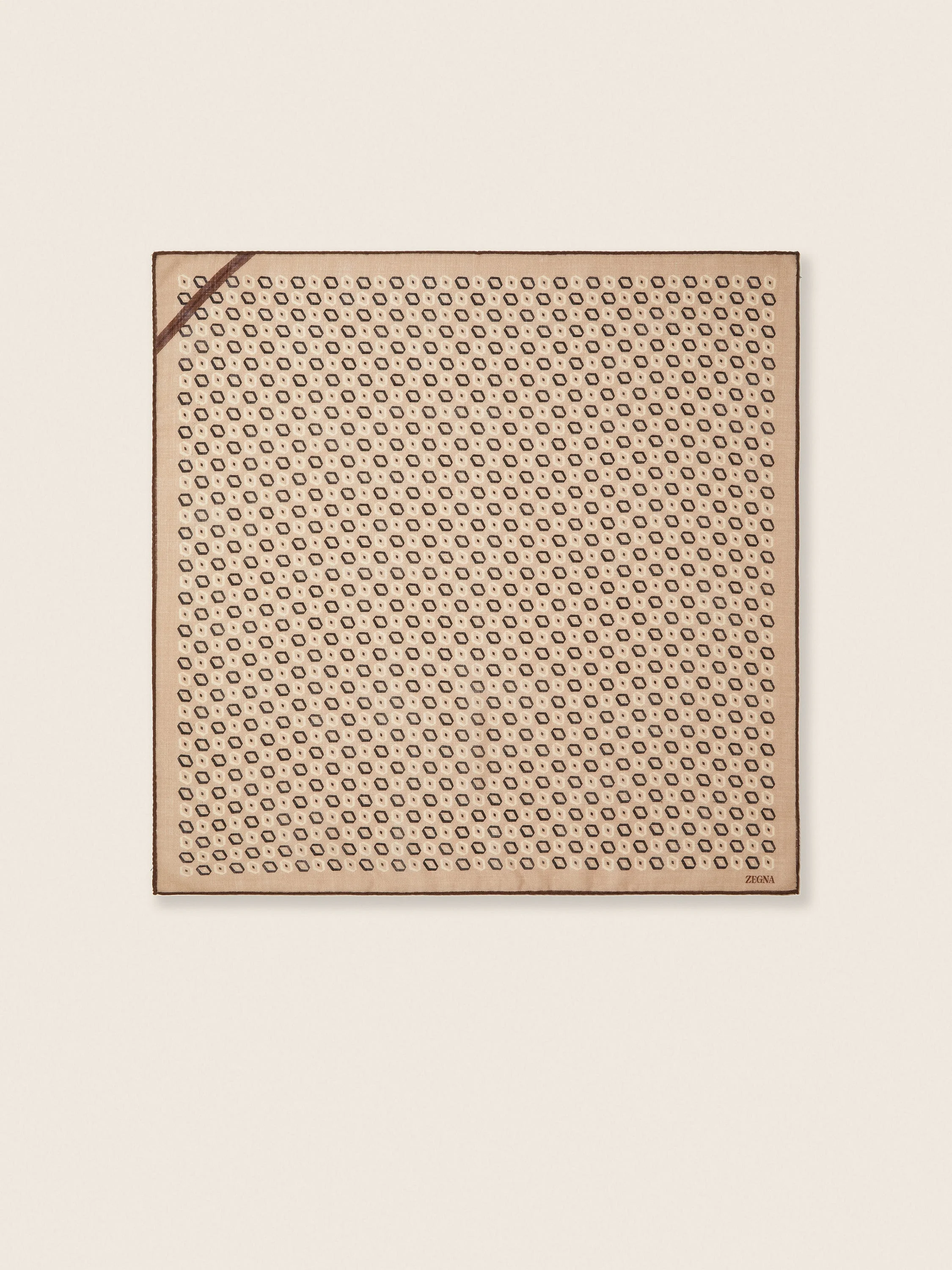 LIGHT TAUPE WOOL FOULARD - 1