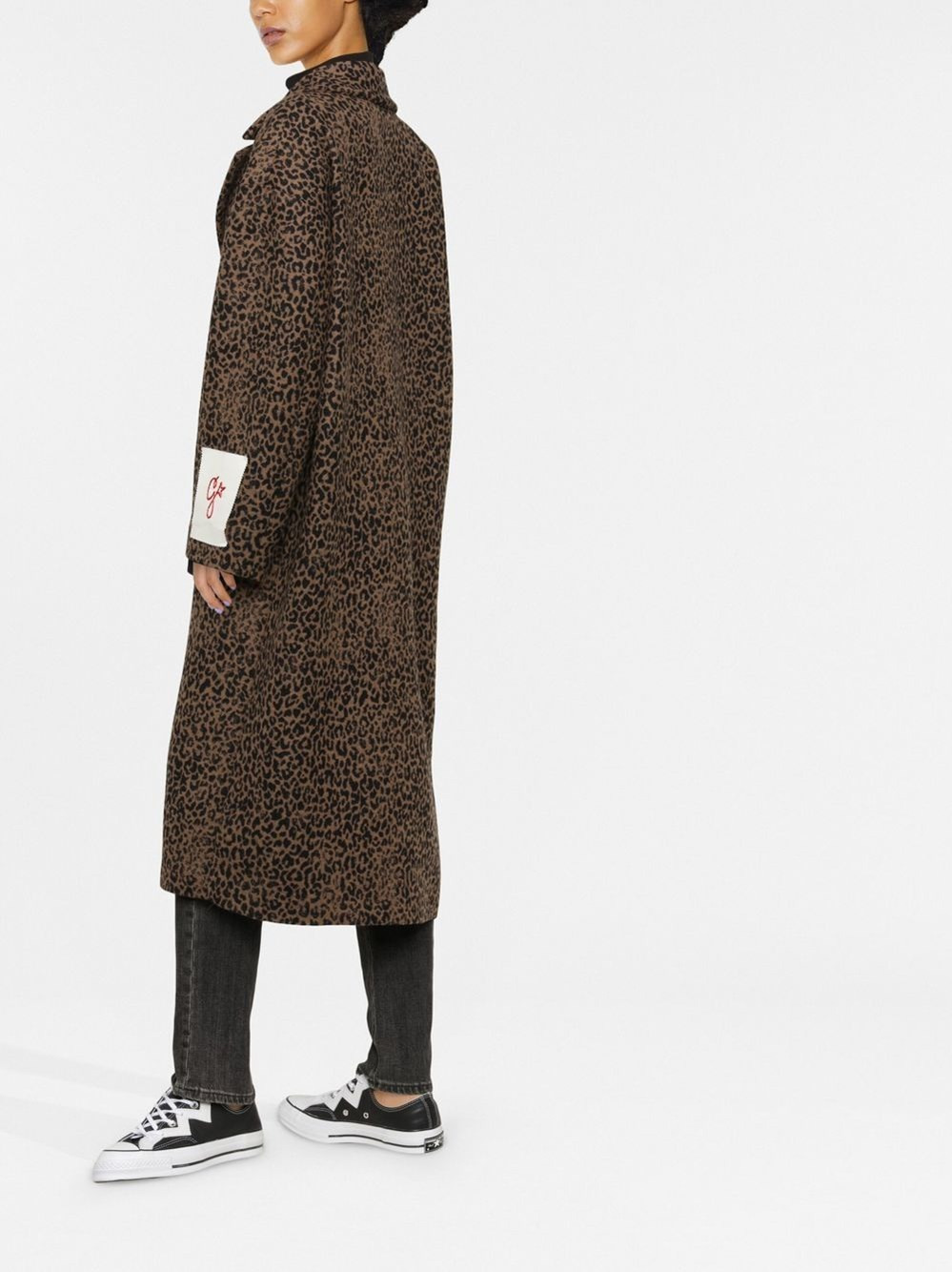Wool coat with animal print - 3