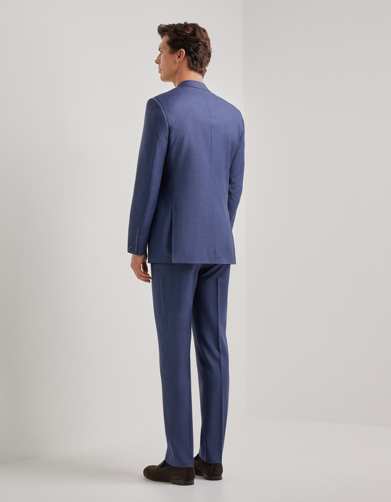 LIGHT BLUE DENIM-EFFECT WOOL REGULAR-FIT SUIT 76
