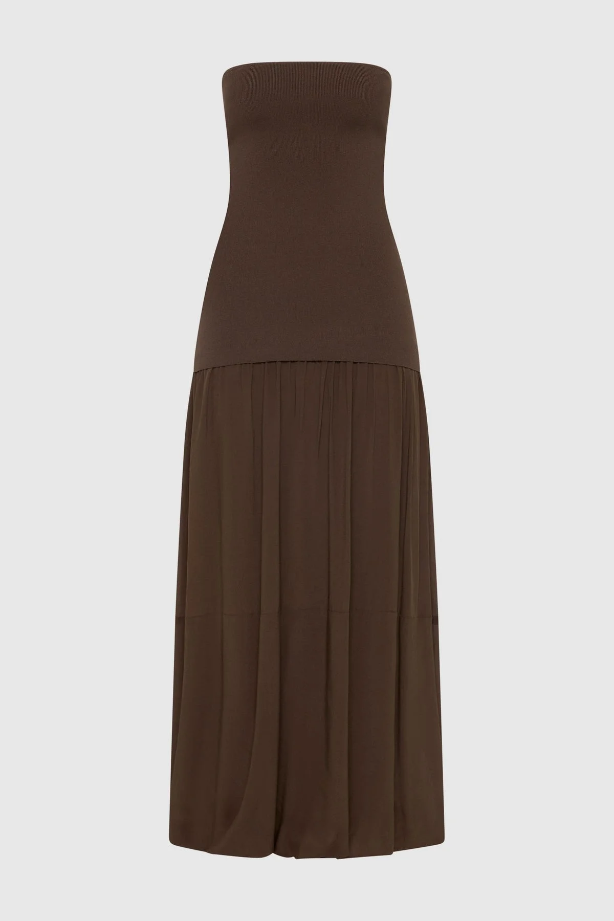 Strapless Balloon Hem Dress - Cedar - 1