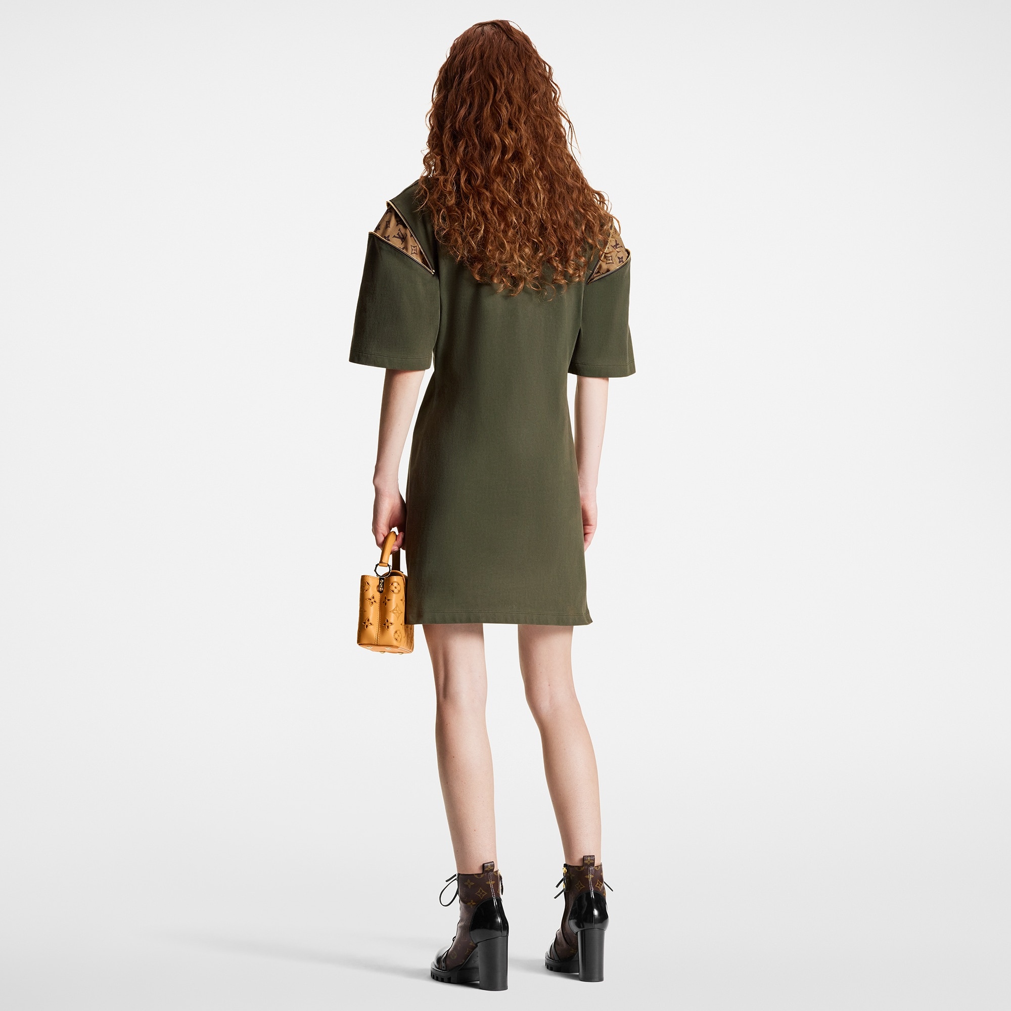 Zipper Sleeve T-Shirt Dress - 3