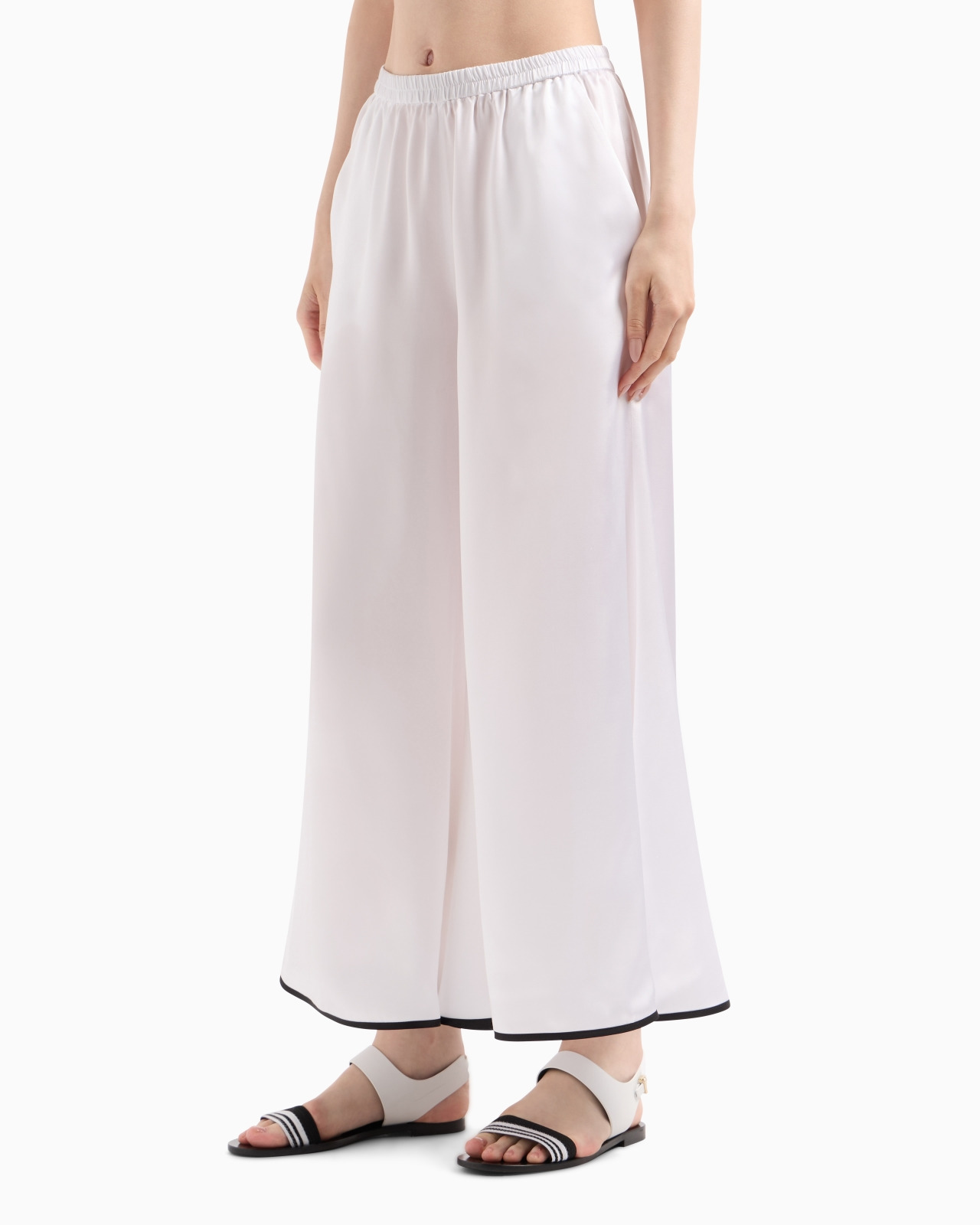 WIDE-LEG SILK TROUSERS - 4