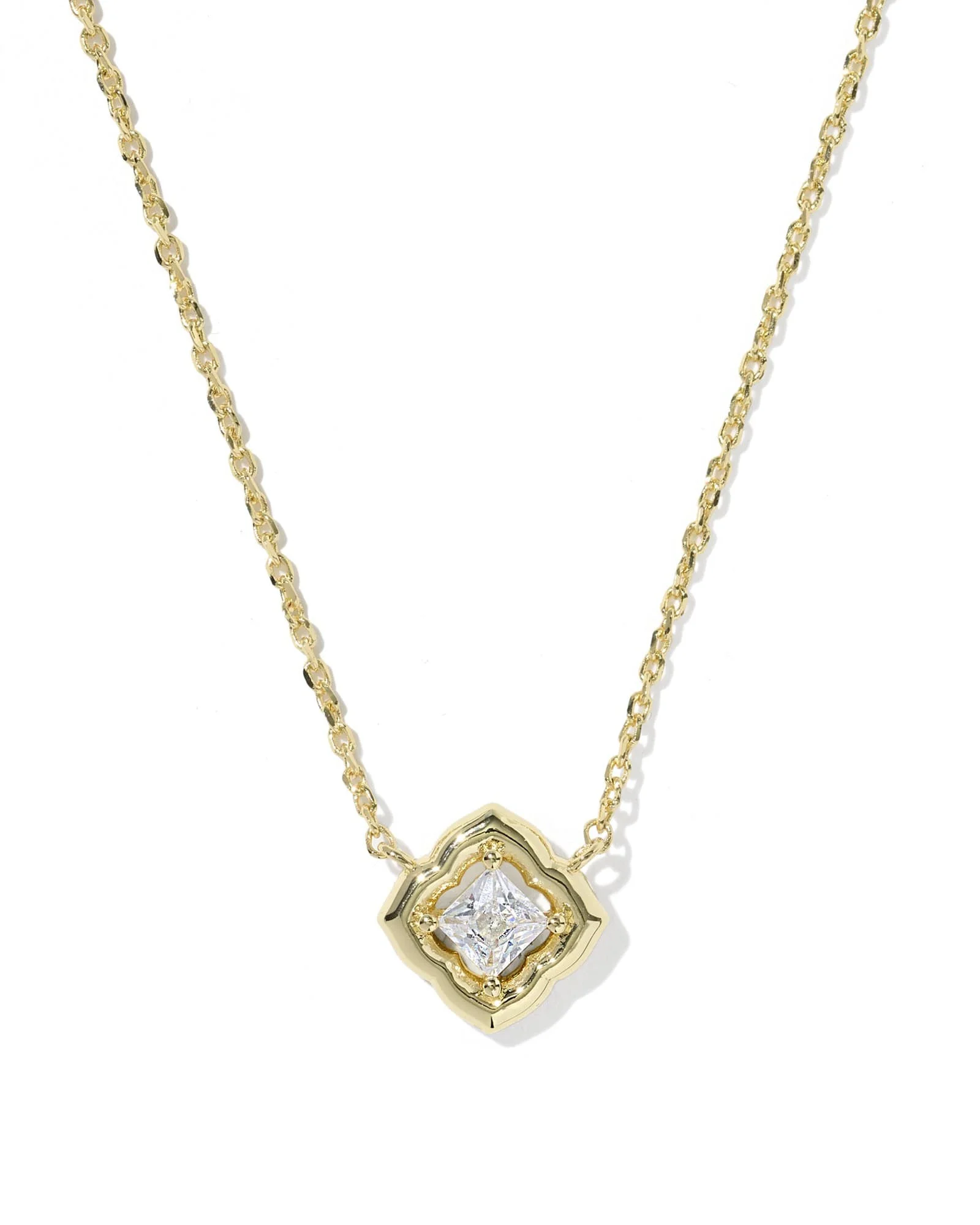 Mallory Crystal Gold Short Pendant Necklace - 1