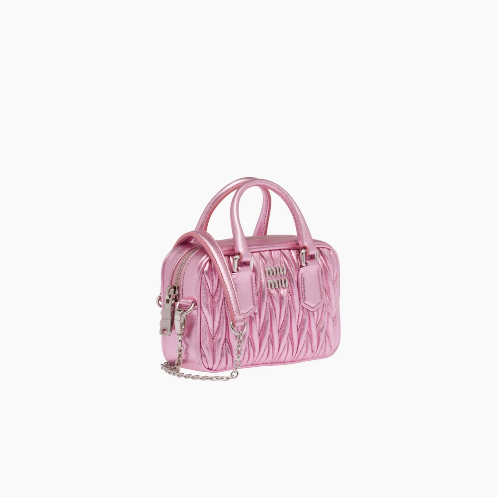 Matelassé nappa leather top-handle mini-bag - 4