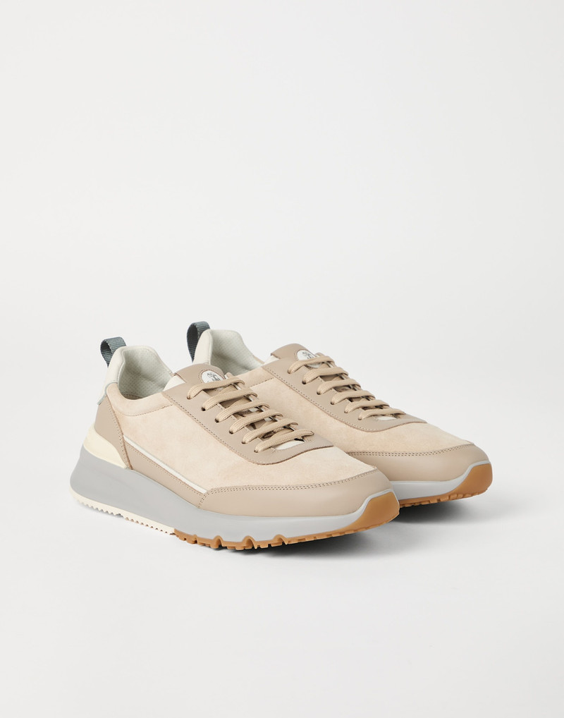 세척된 스웨드와 반 광택 calfskin 주자 1