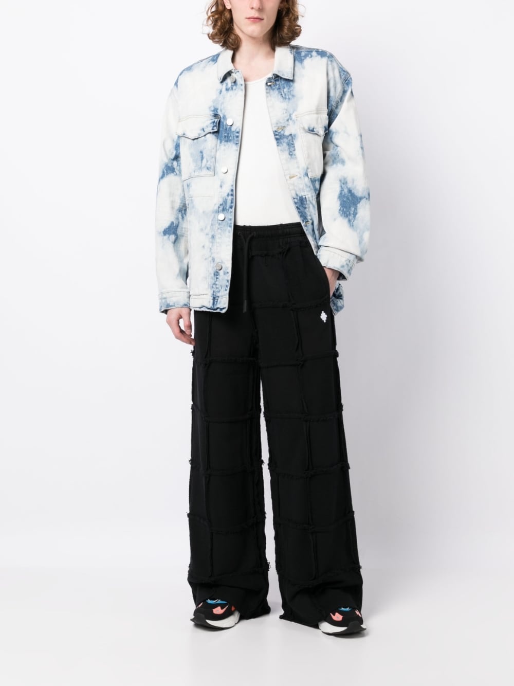 inside-out frayed drawstring trousers - 2