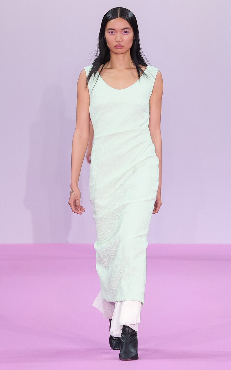 ANNA QUAN Olivia Crinkled Cotton-Blend Maxi Dress green outlook