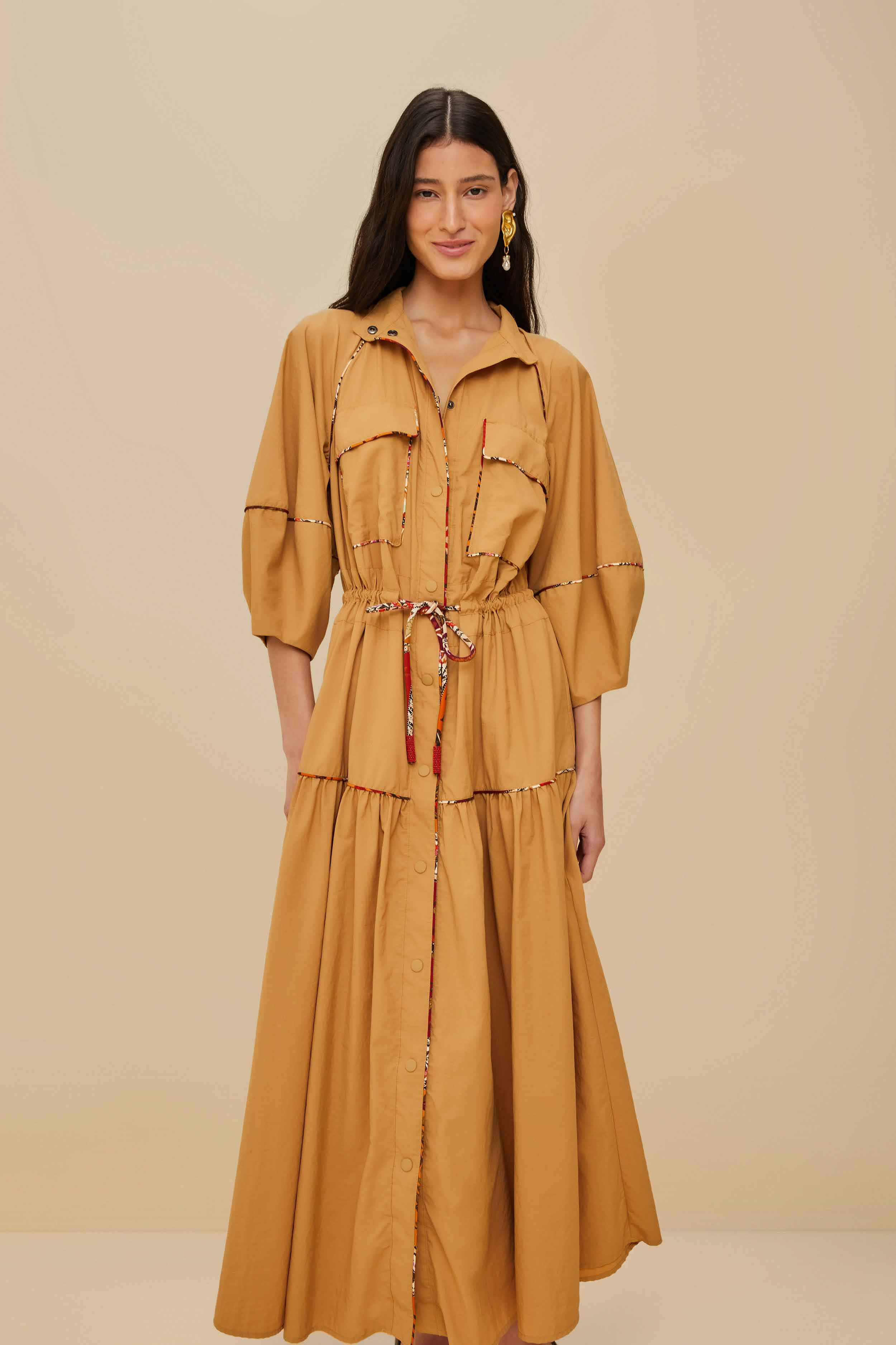 Caramel Chemise Midi Dress - 2