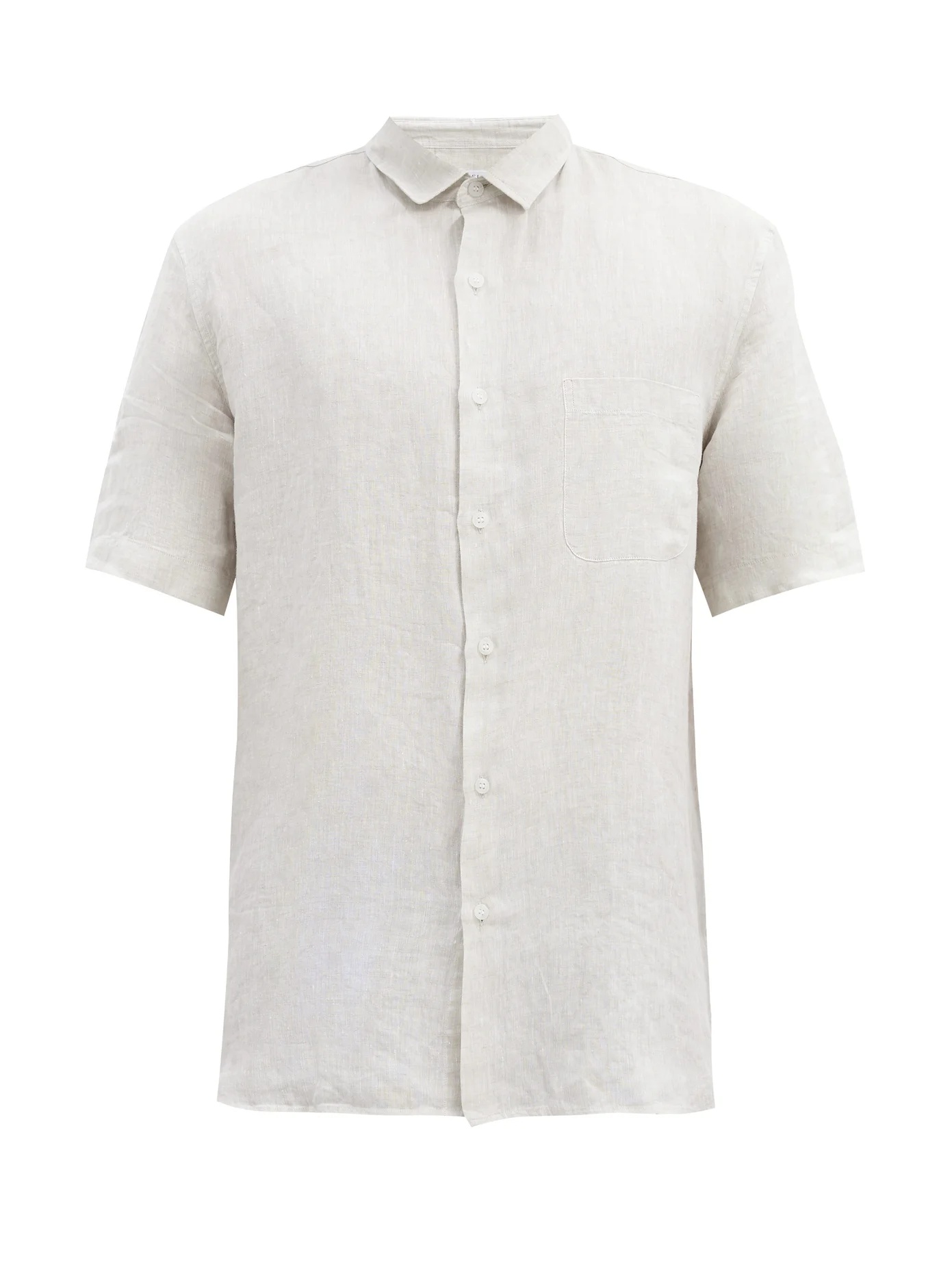 Linen short-sleeved shirt - 1